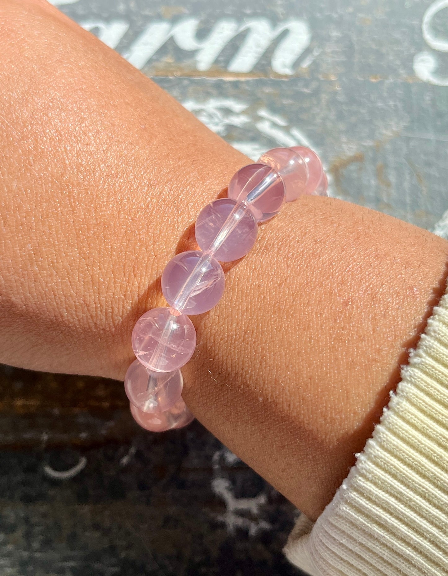 Gorgeous AAA Gem Grade Rose Quartz Jelly Bracelet from Brazil | 10mm