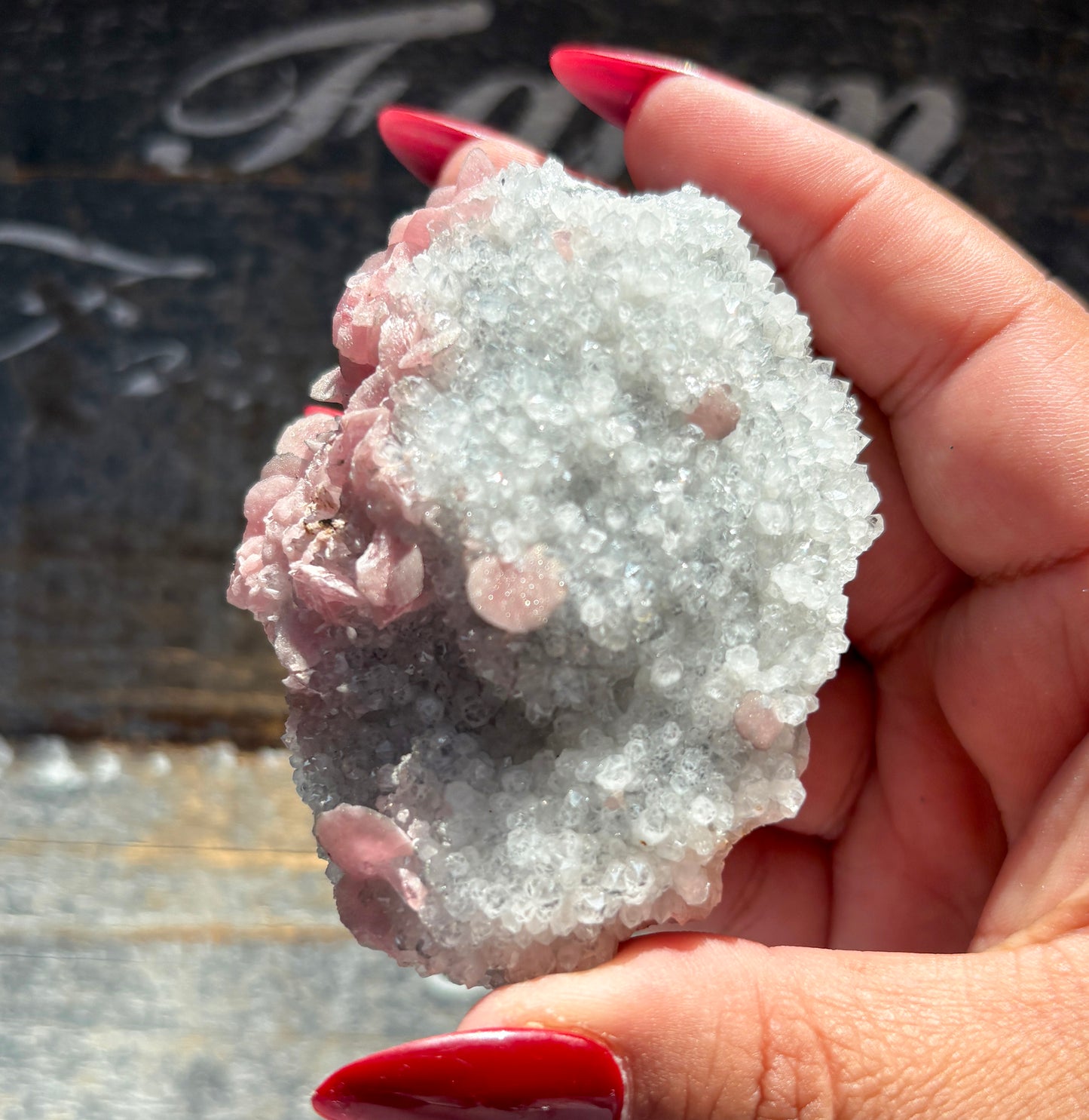 Gorgeous Rhodochrosite on Quartz