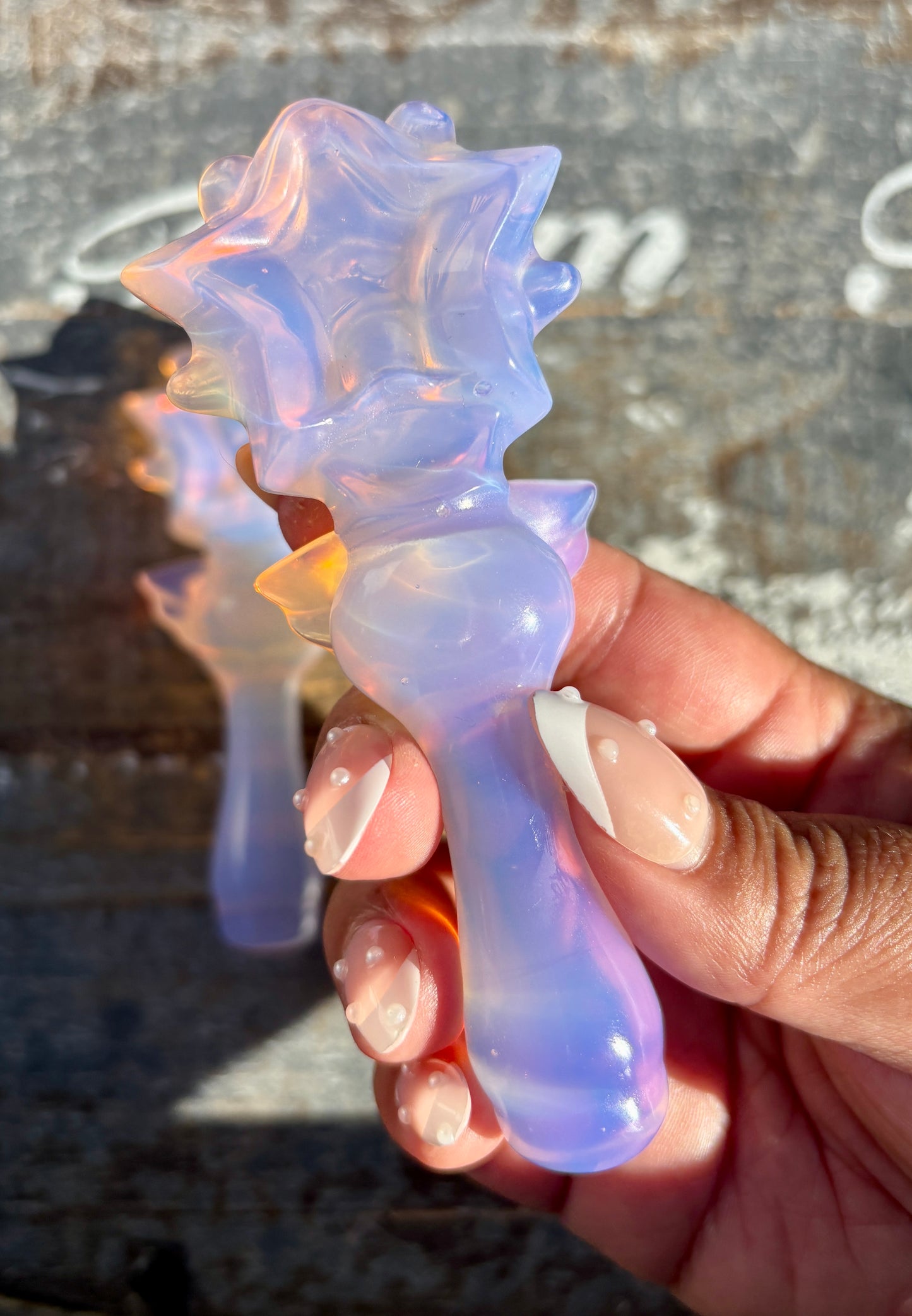 One (1) Pink Opalite Star Wand