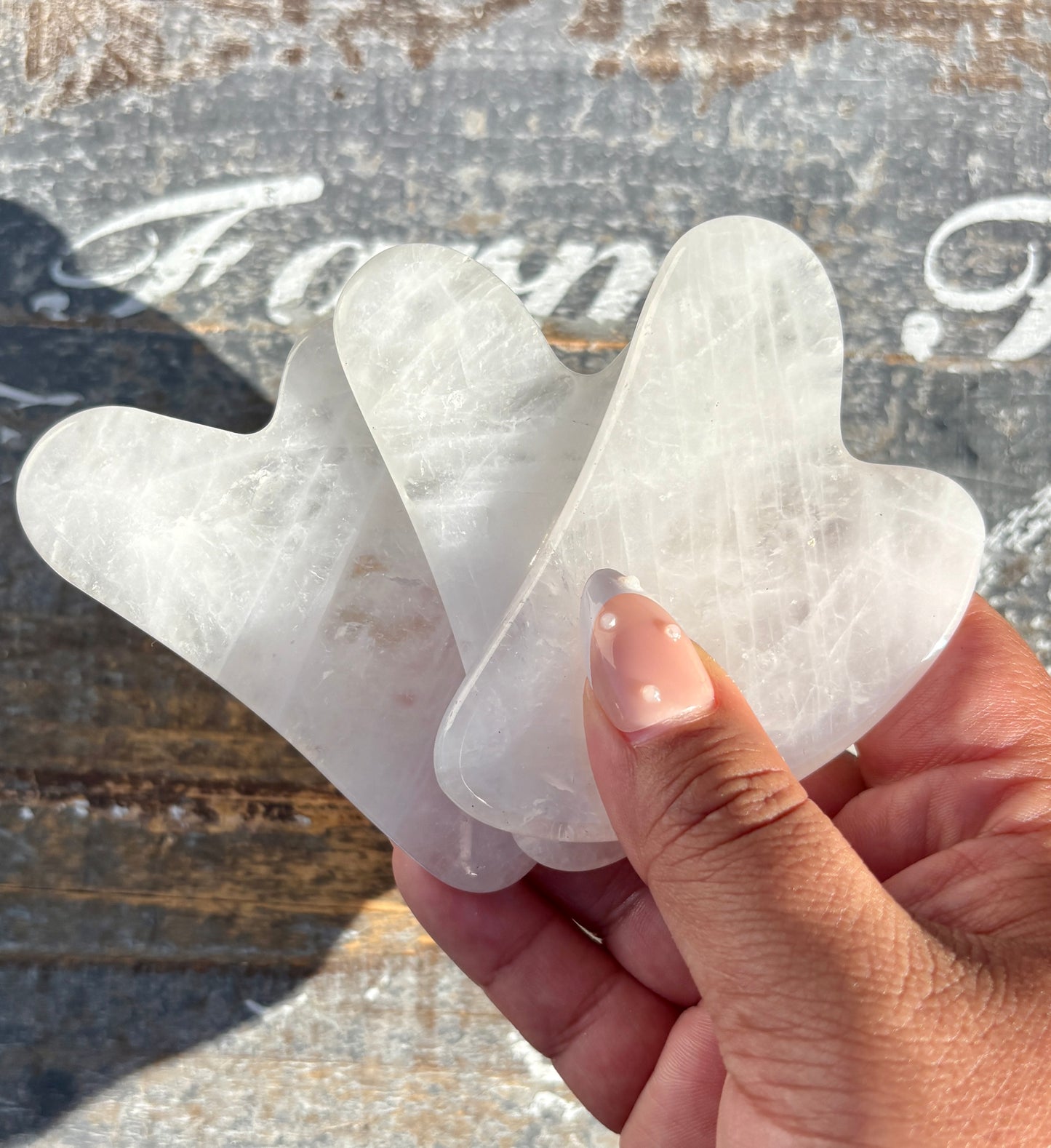 One (1) Clear Quartz Gua Sha Massage Tool
