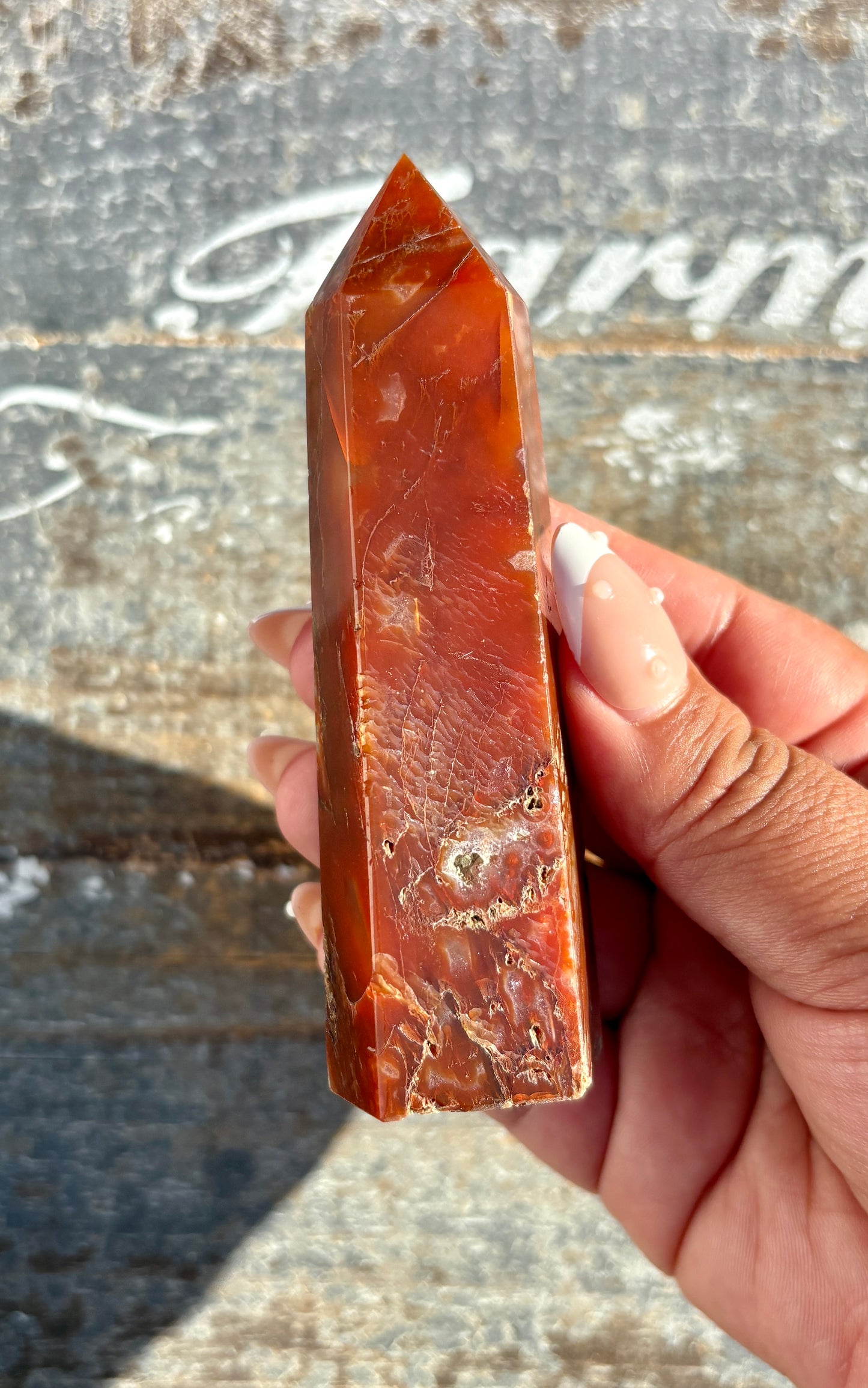 Gorgeous Moss Agate/Carnelian Tower | Opt Y