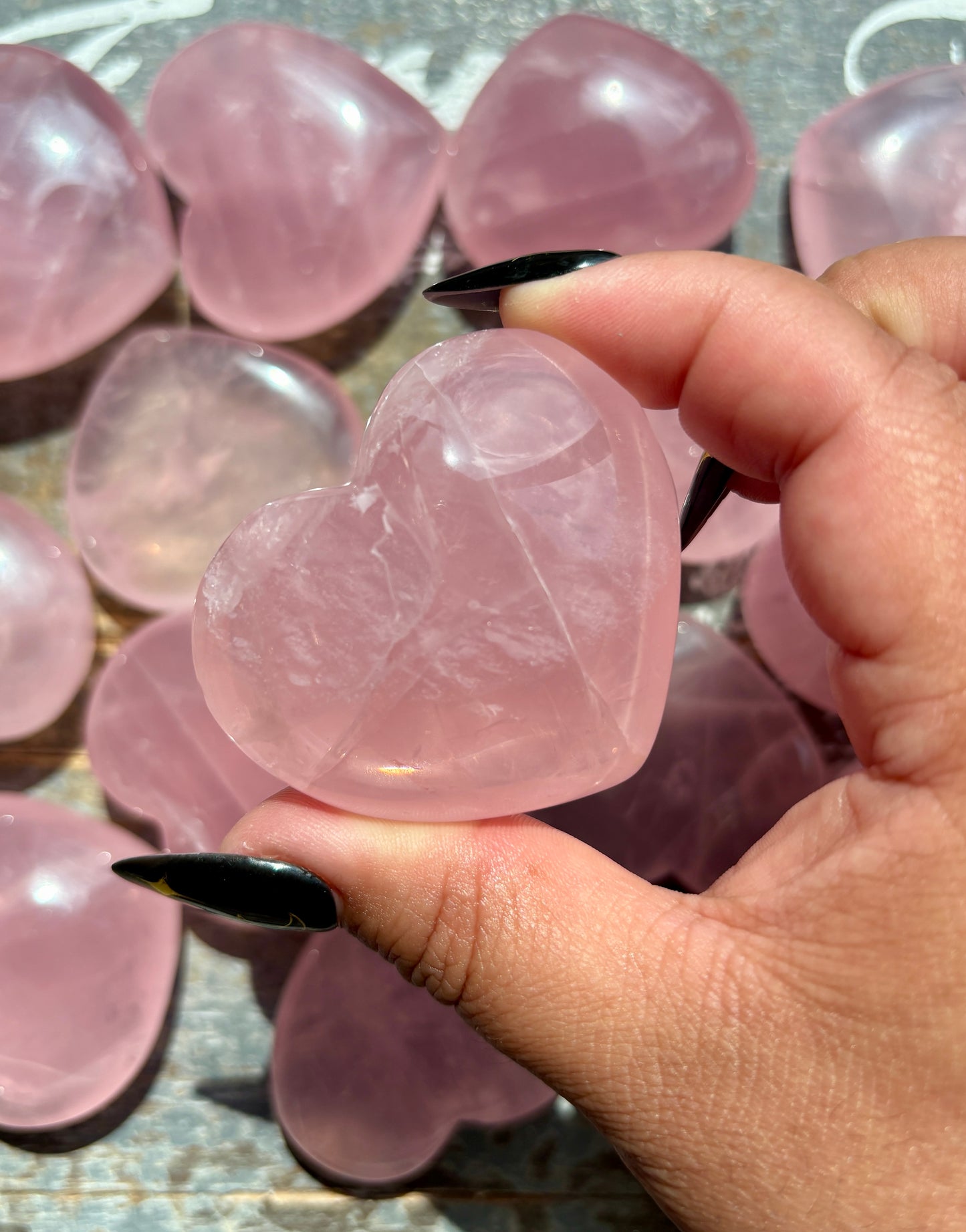 One (1) Intuitley Chosen High Grade Star Flash Rose Quartz Heart from Madagascar (VIDEO)