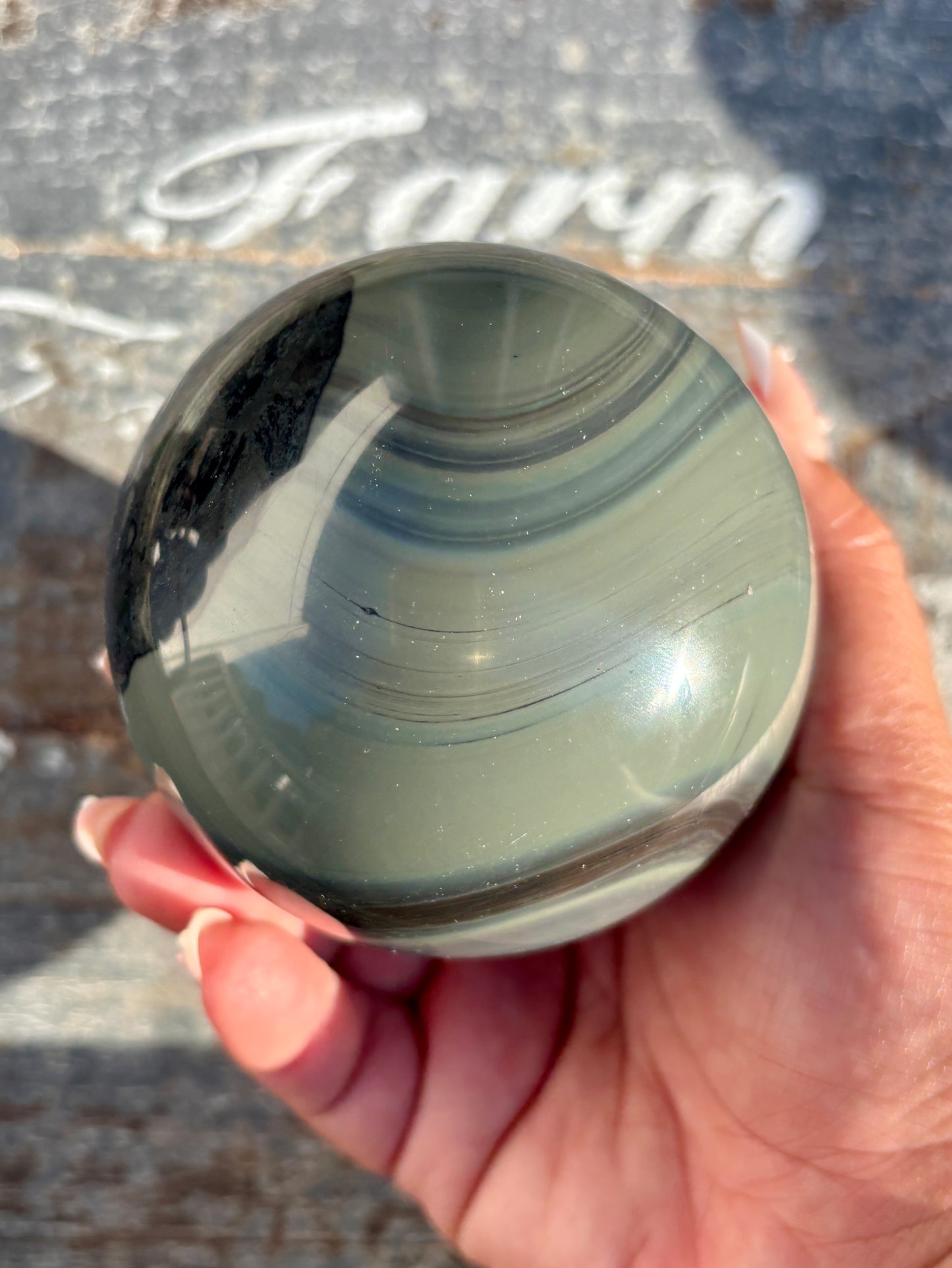 Rare Platinum Obsidian Large Sphere from Mexico | Opt M