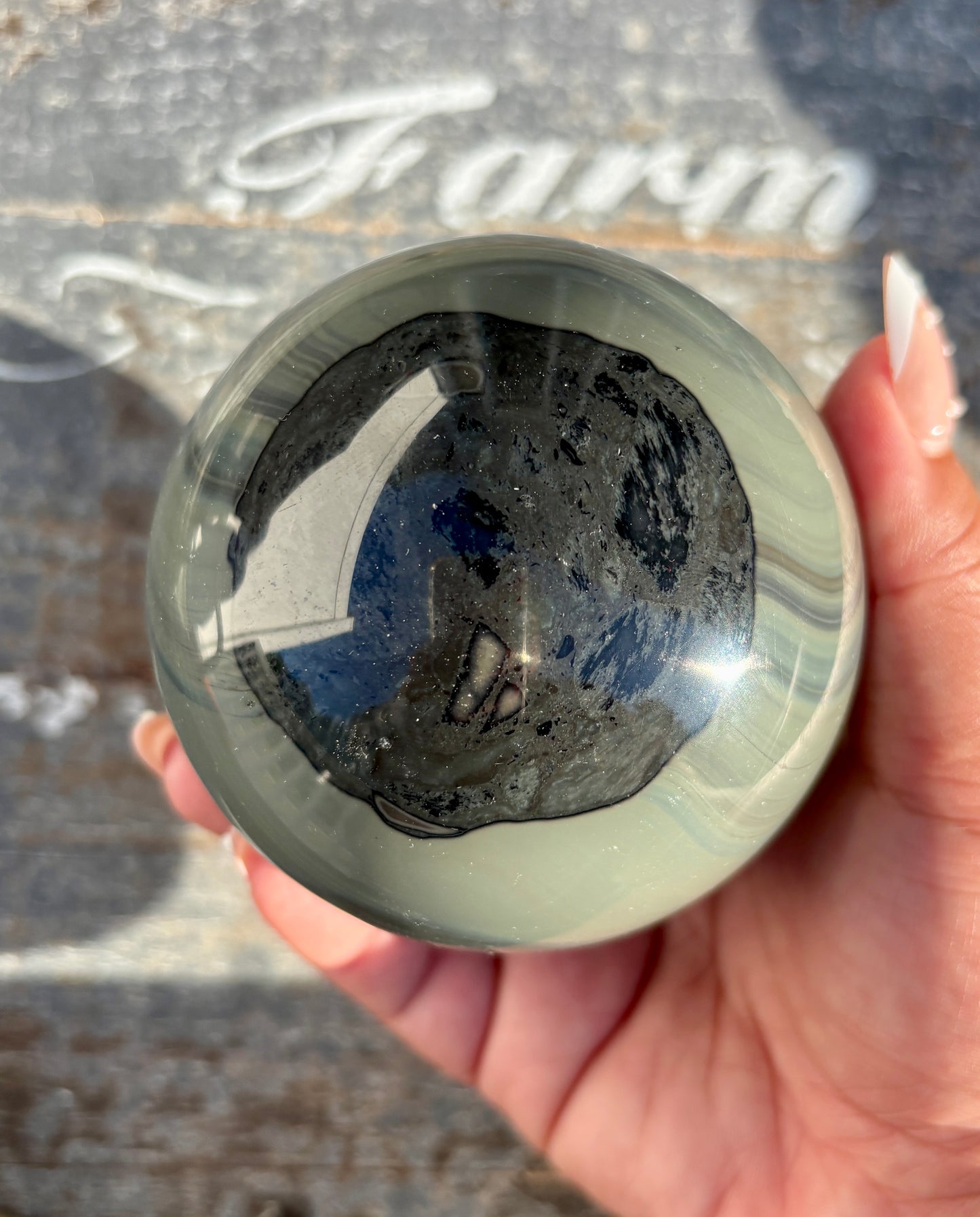 Rare Platinum Obsidian Large Sphere from Mexico | Opt M