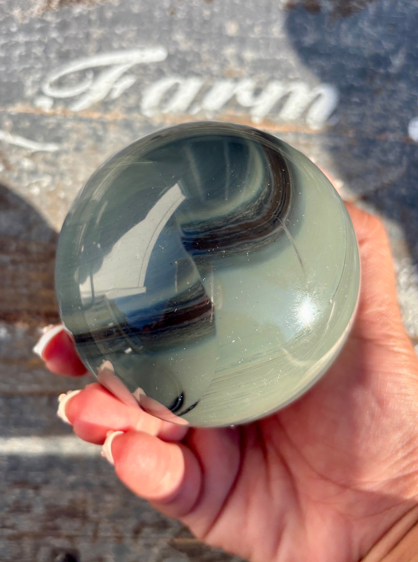 Rare Platinum Obsidian Large Sphere from Mexico | Opt M