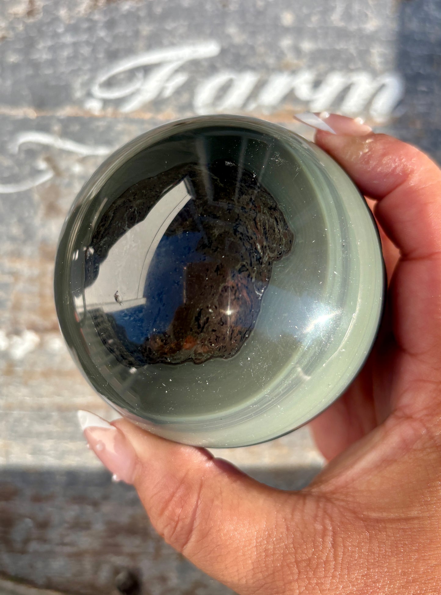 Rare Platinum Obsidian Large Sphere from Mexico | Opt O
