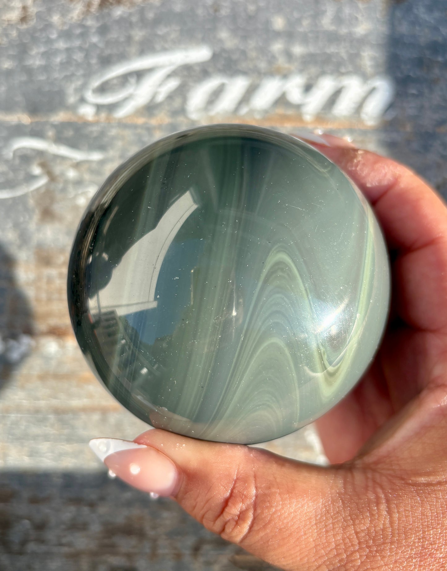 Rare Platinum Obsidian Large Sphere from Mexico | Opt O