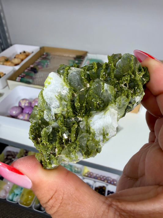 Gorgeous Epidote In Quartz Specimen | Turkey | Opt 97