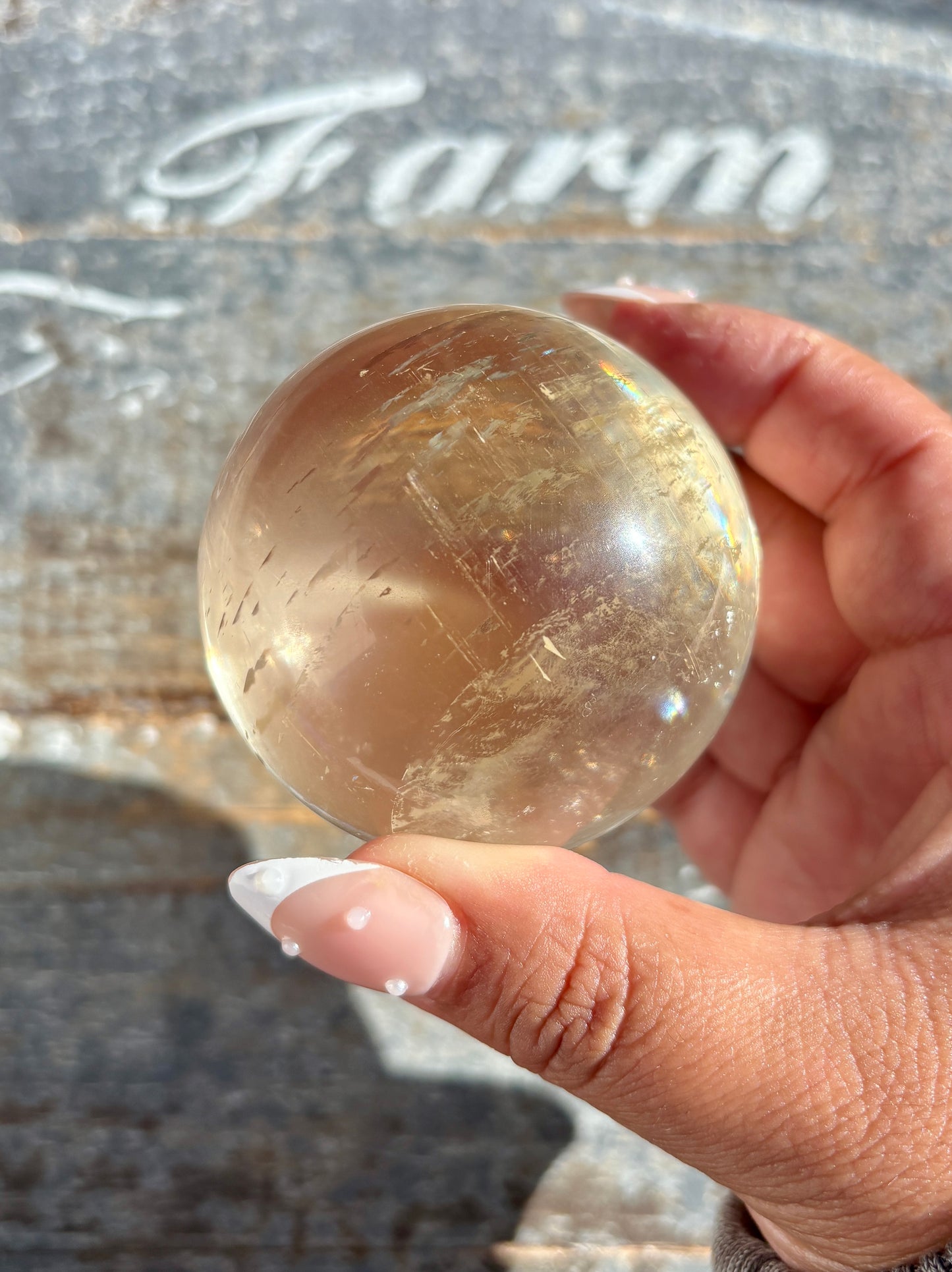 Gorgeous Optical Honey Calcite Sphere | C