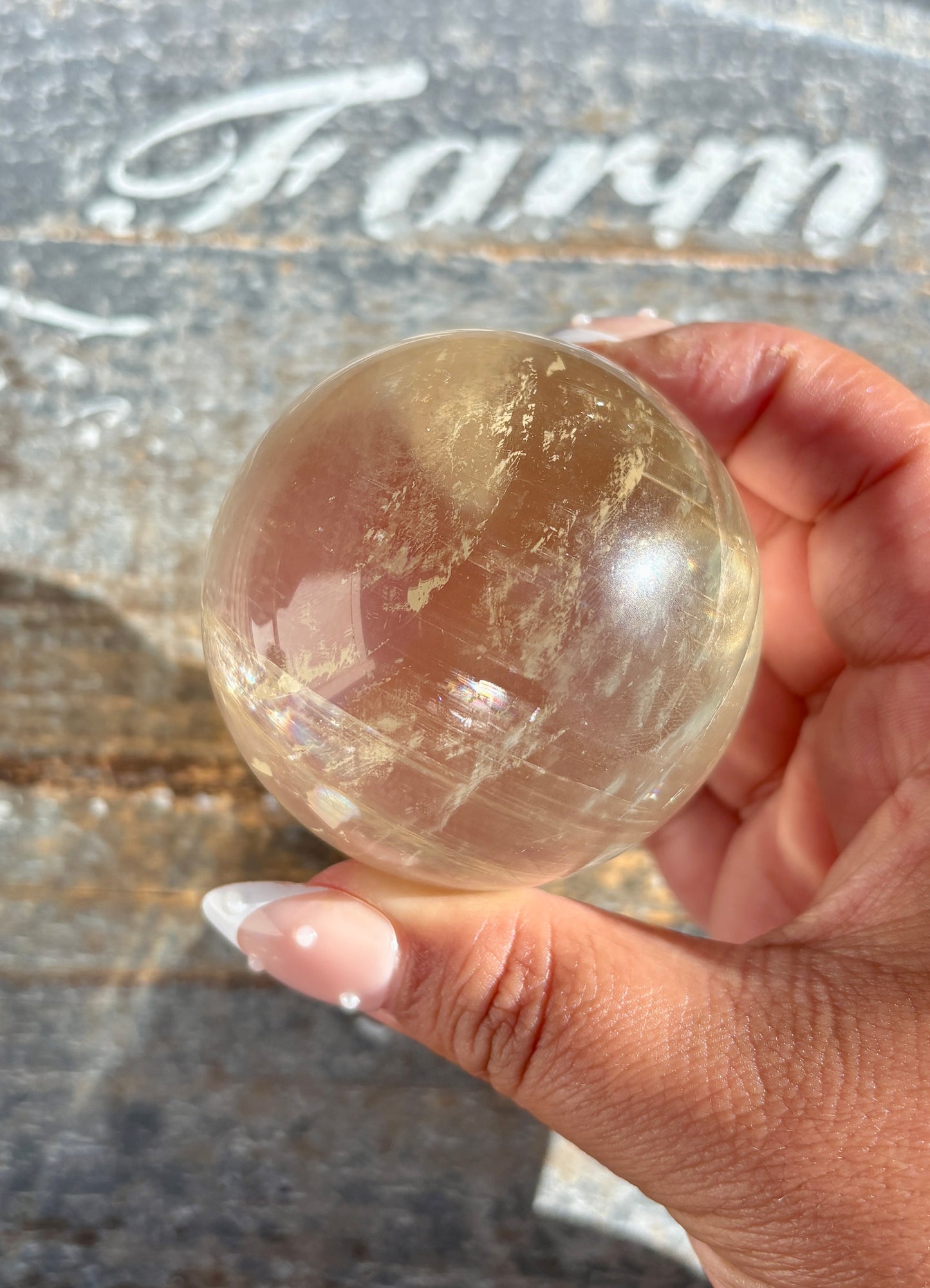 Gorgeous Optical Honey Calcite Sphere | C