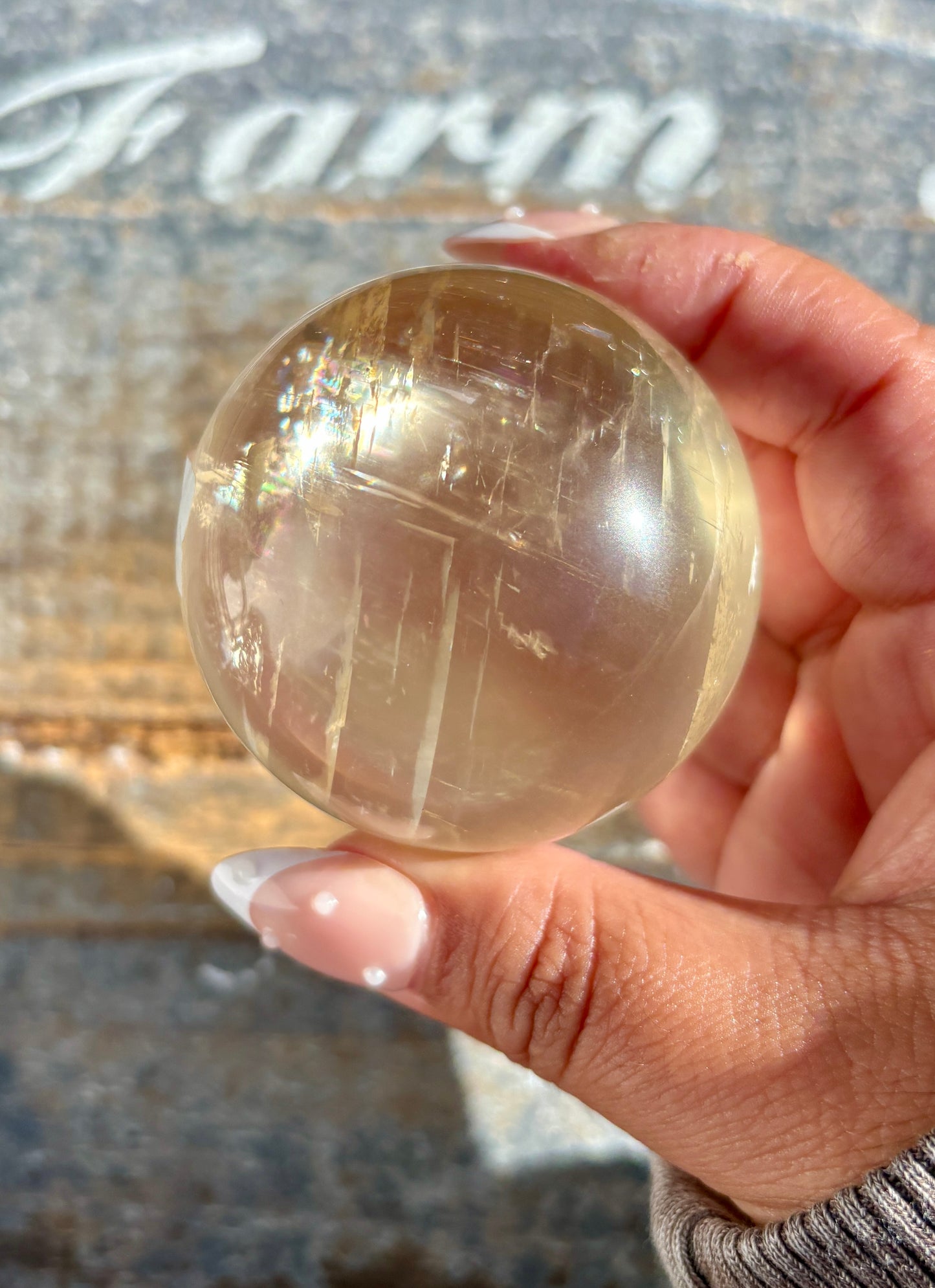 Gorgeous Optical Honey Calcite Sphere | B