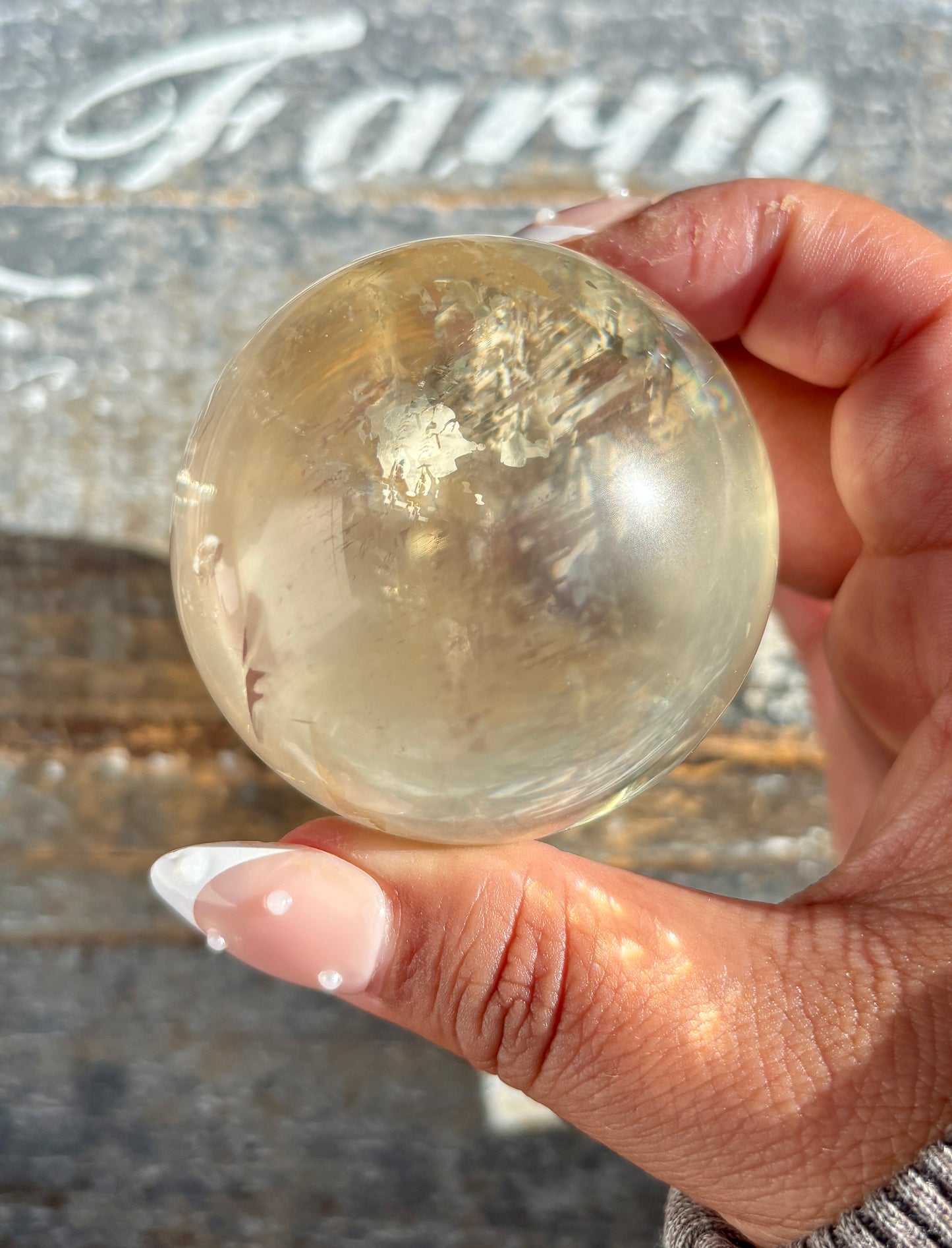 Gorgeous Optical Honey Calcite Sphere | B