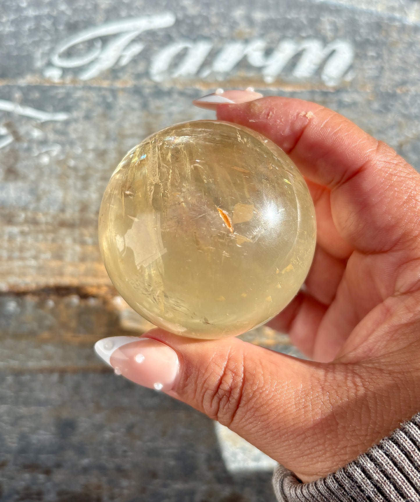 Gorgeous Optical Honey Calcite Sphere | E