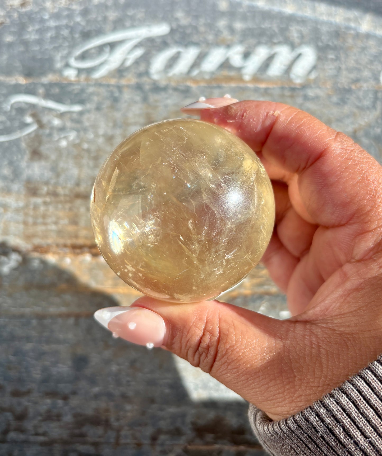 Gorgeous Optical Honey Calcite Sphere | E