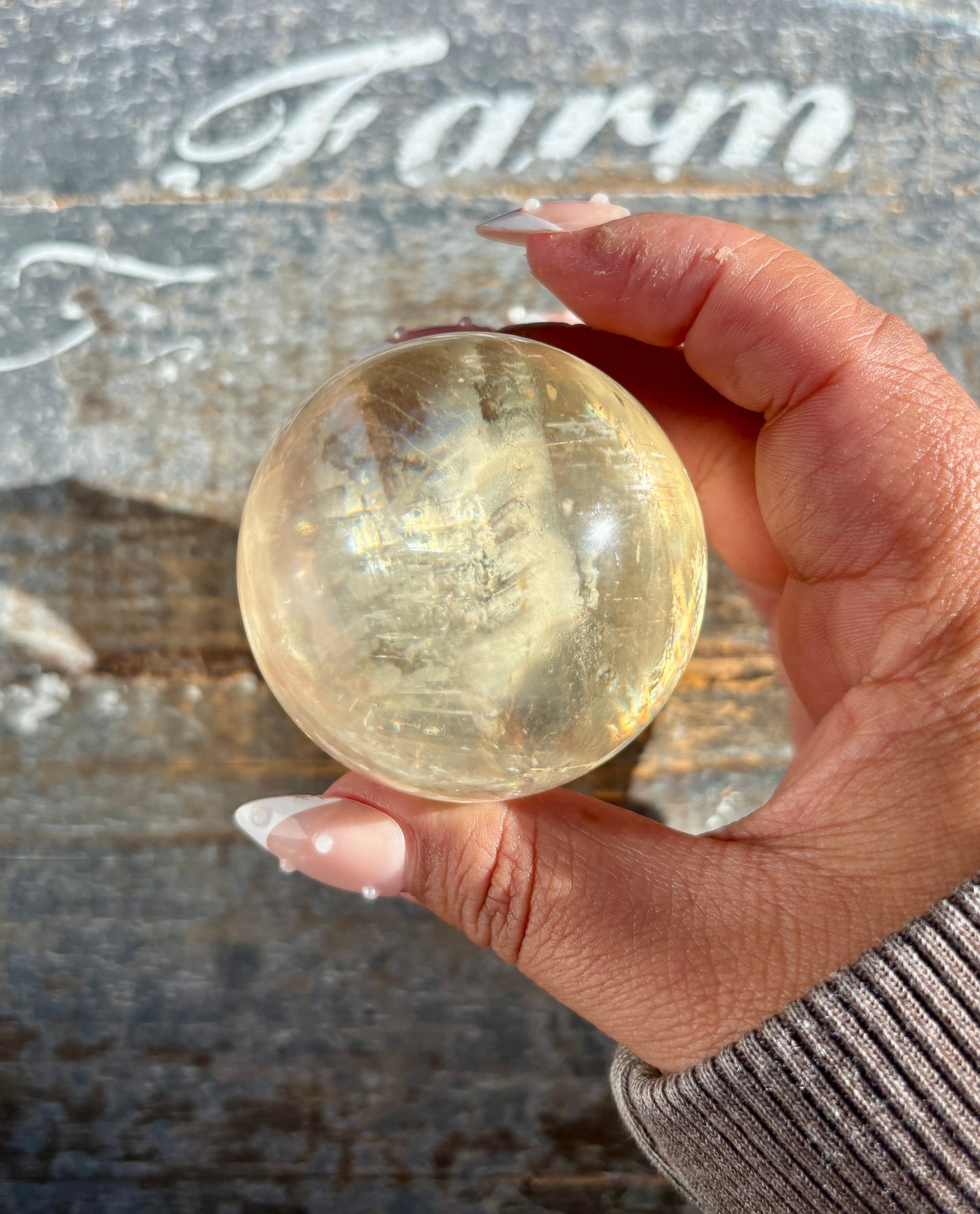 Gorgeous Optical Honey Calcite Sphere | A