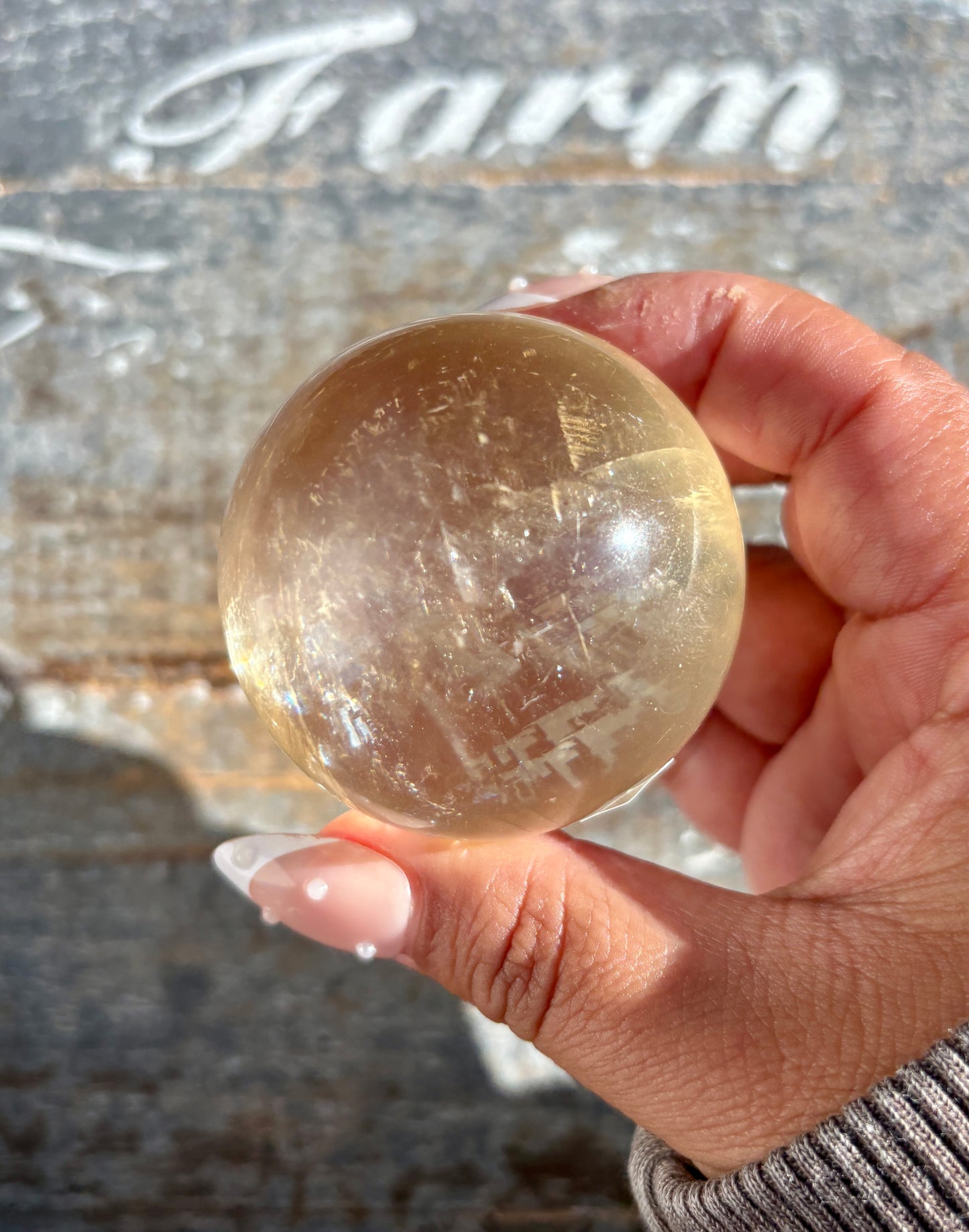 Gorgeous Optical Honey Calcite Sphere | A