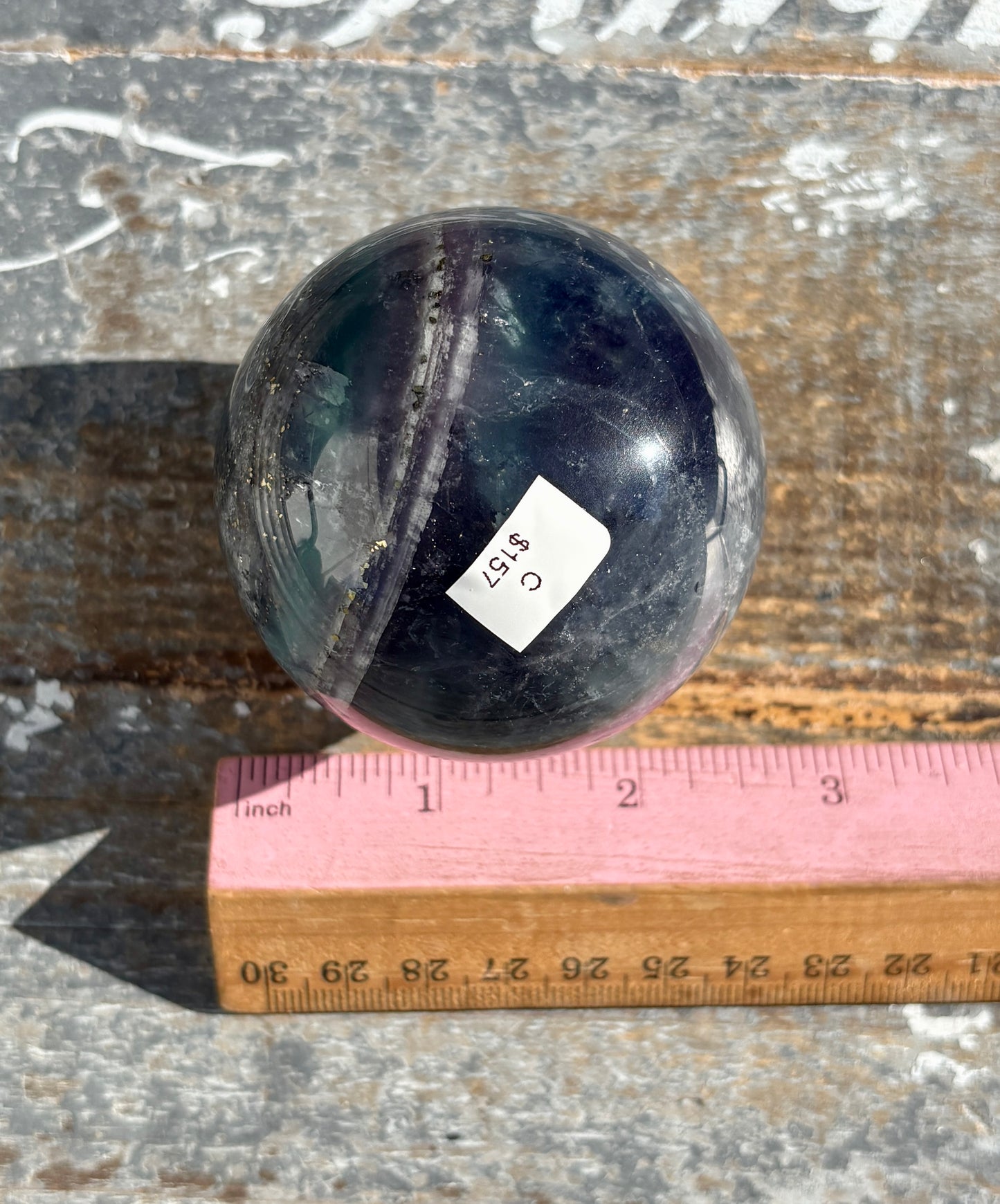 Gorgeous Blue Fluorite with Pyrite Sphere | Opt C