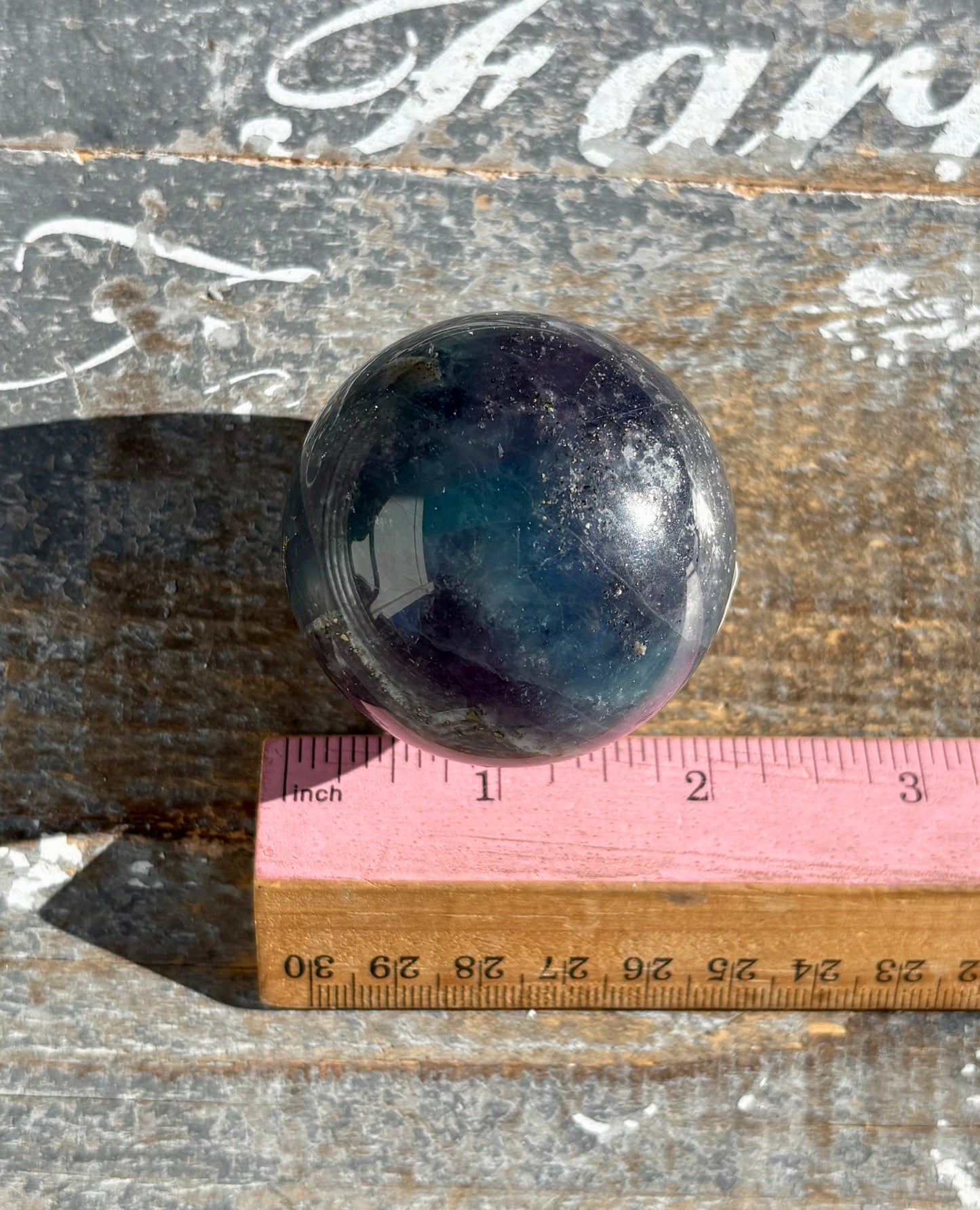 Gorgeous Blue Fluorite with Pyrite Sphere | Opt B