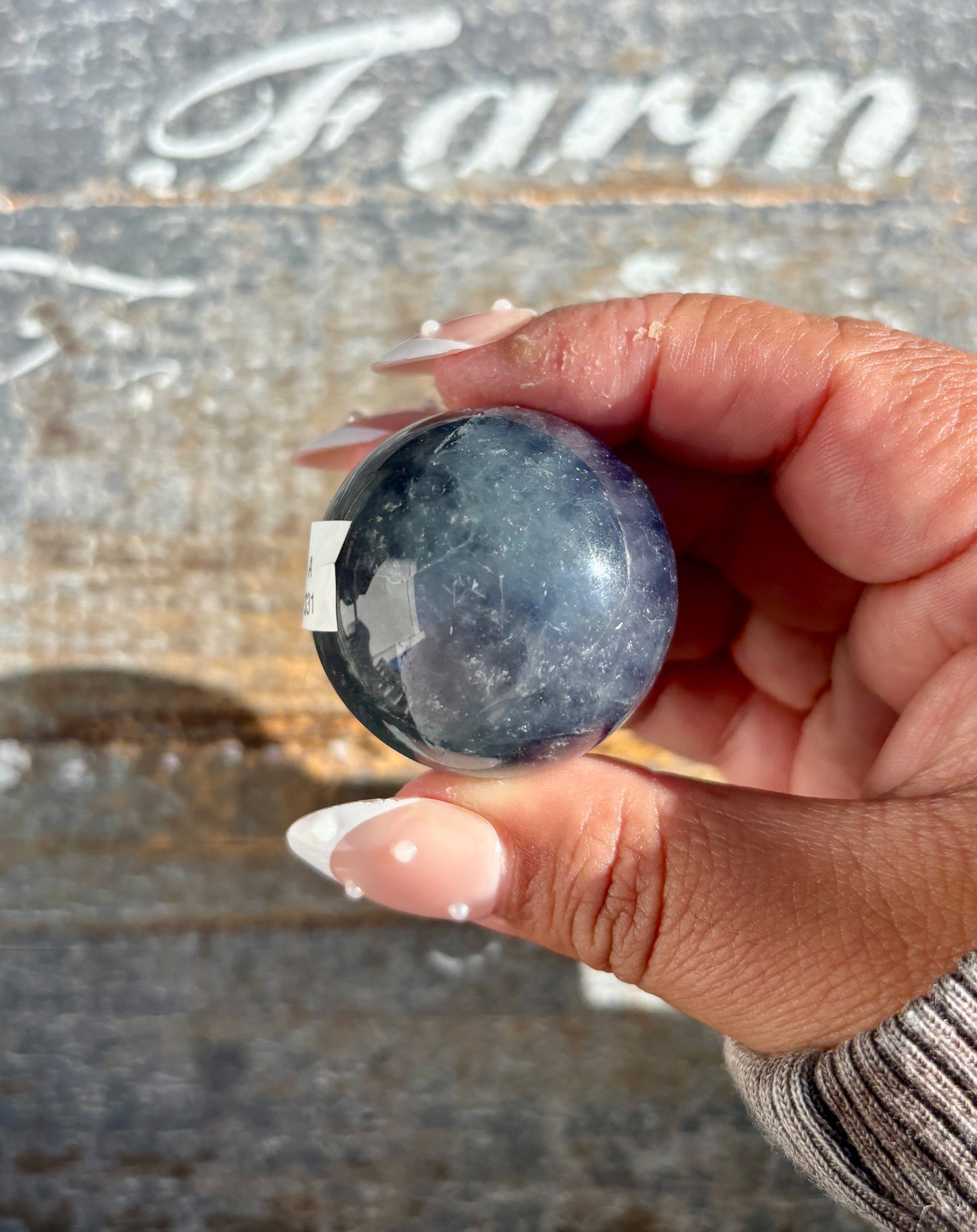 Gorgeous Blue Fluorite with Pyrite Sphere | Opt A