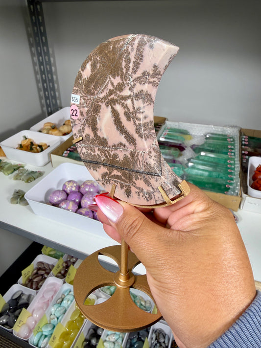 Gorgeous Picture Jasper Moon on Stand | Opt 22