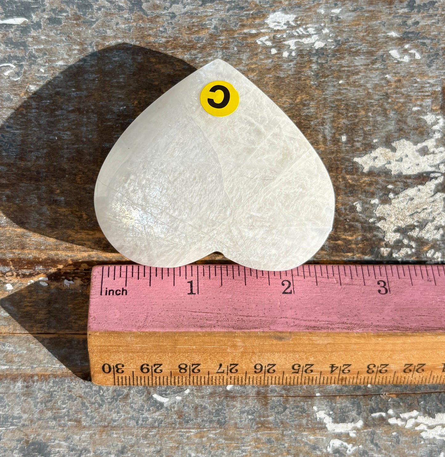 Gorgeous White Moonstone Heart with Blue Flash | Opt C