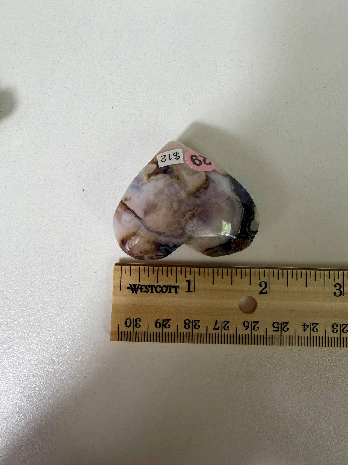 Gorgeous Blue Flower Agate Heart | Opt 29