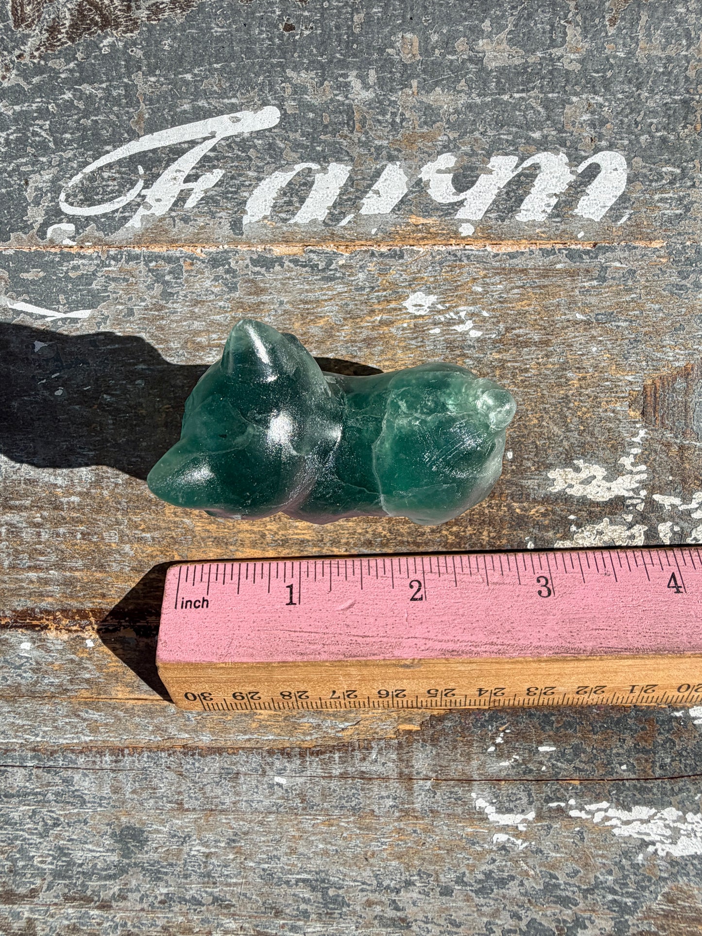 Adorable Green Fluorite Kitty (short tail)