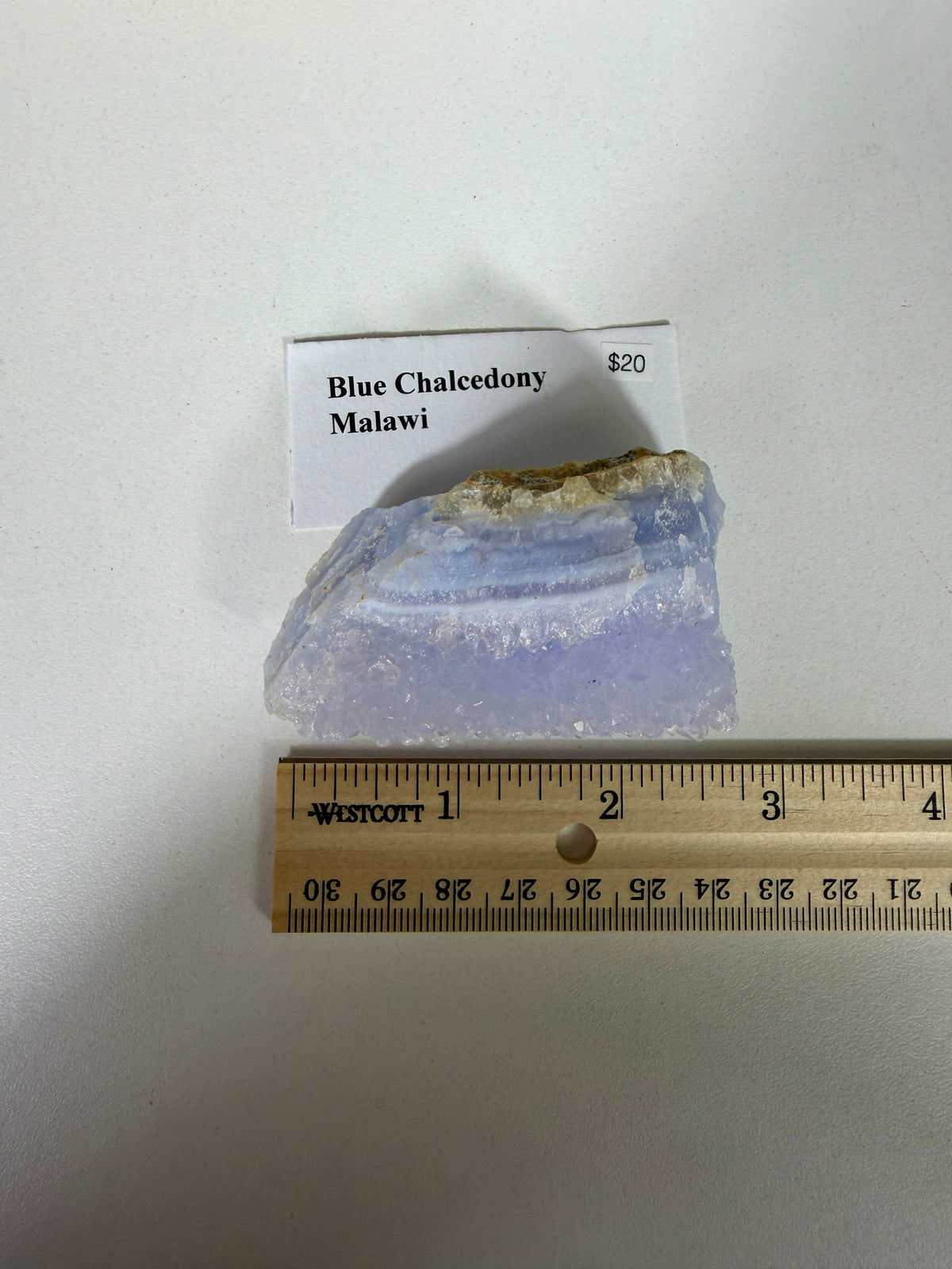 Gorgeous Blue Chalcedony w/ Lilac Druzy (Blue Lace Agate) | Malawi