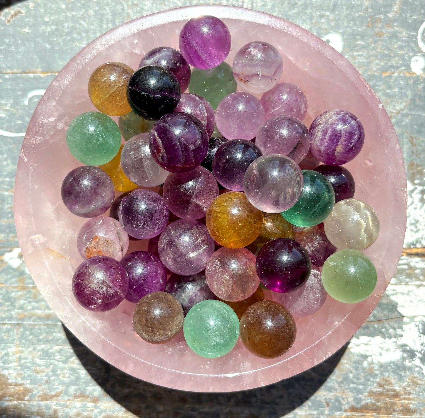 One (1) Gorgeous Mini Rainbow Fluorite Sphere | Intuitively Chosen