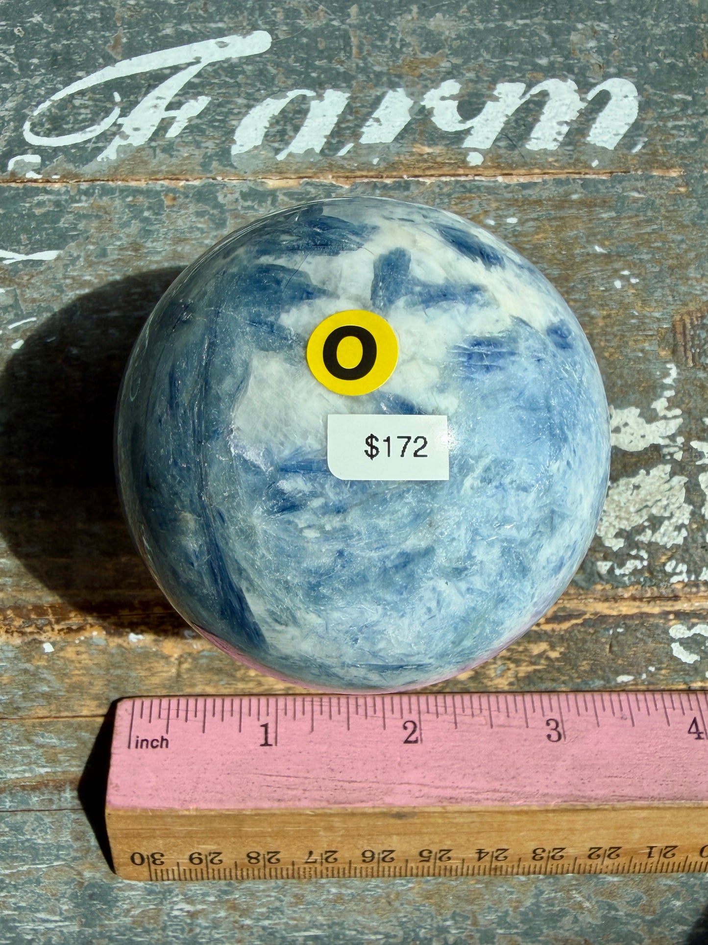 Gorgeous Blue Kyanite in Quartz Sphere | Opt O