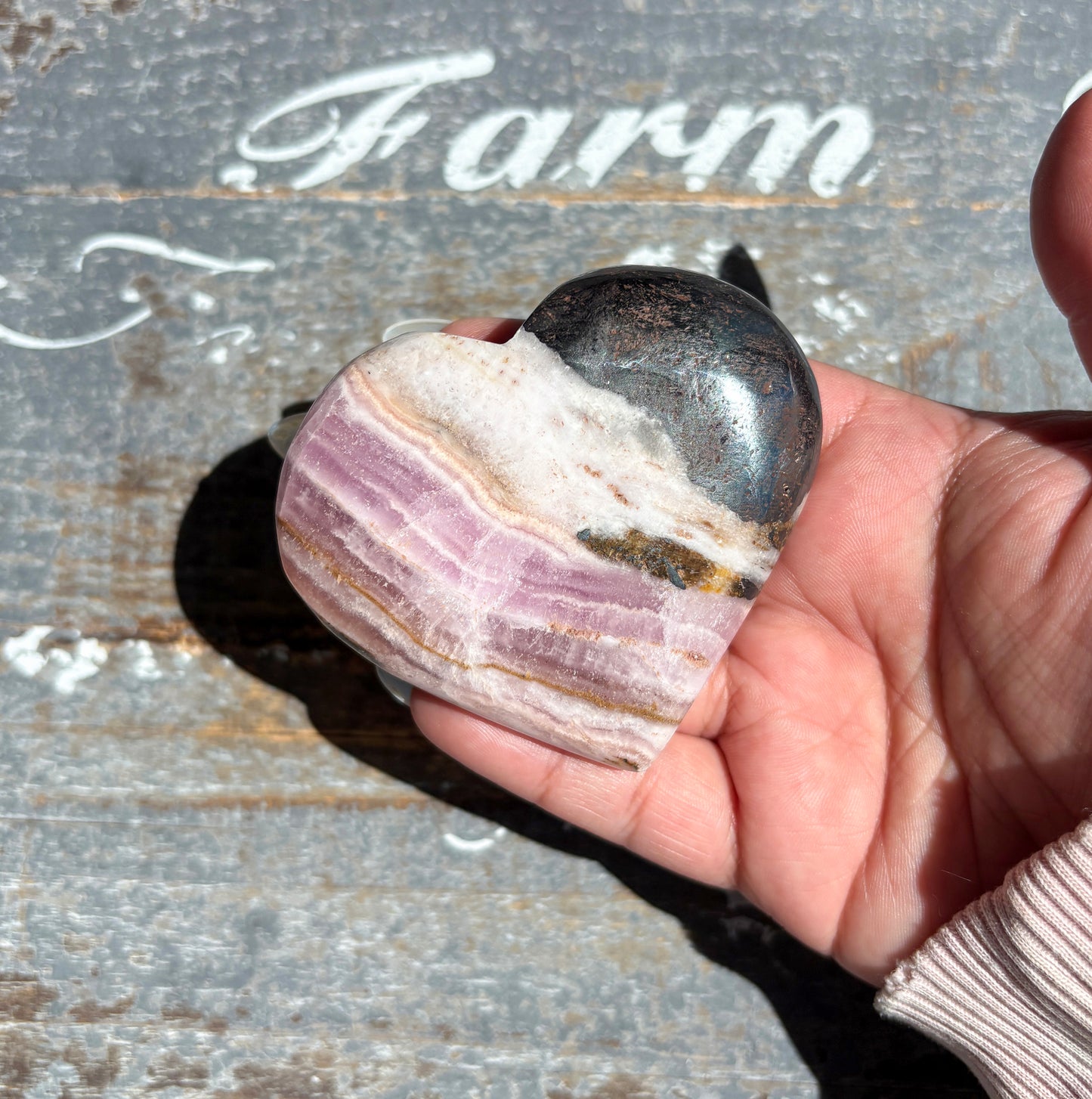 Gorgeous Pink Aragonite Heart from Pakistan | Opt E