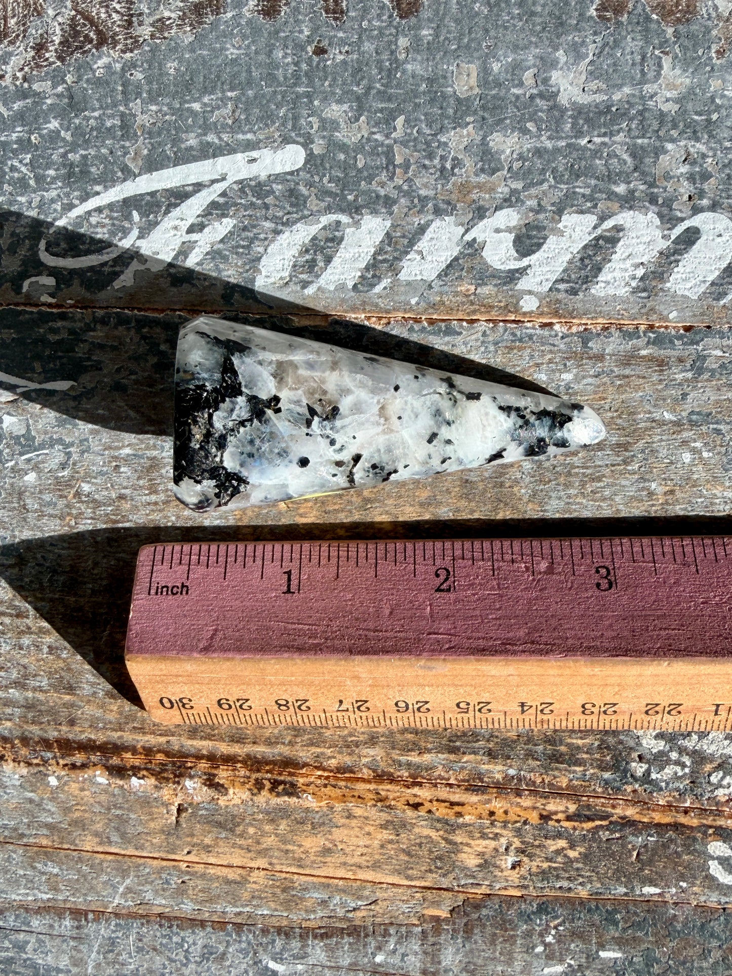 Flashy Rainbow Moonstone Ring Holder | Opt M