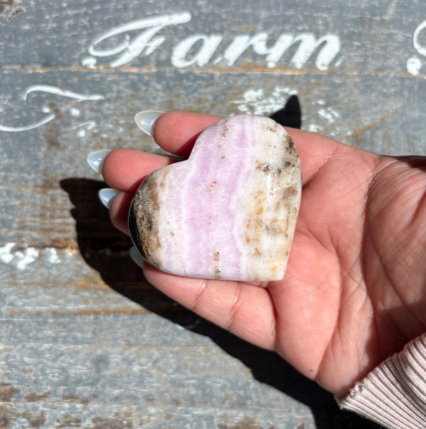 Gorgeous Pink Aragonite Heart from Pakistan | Opt J
