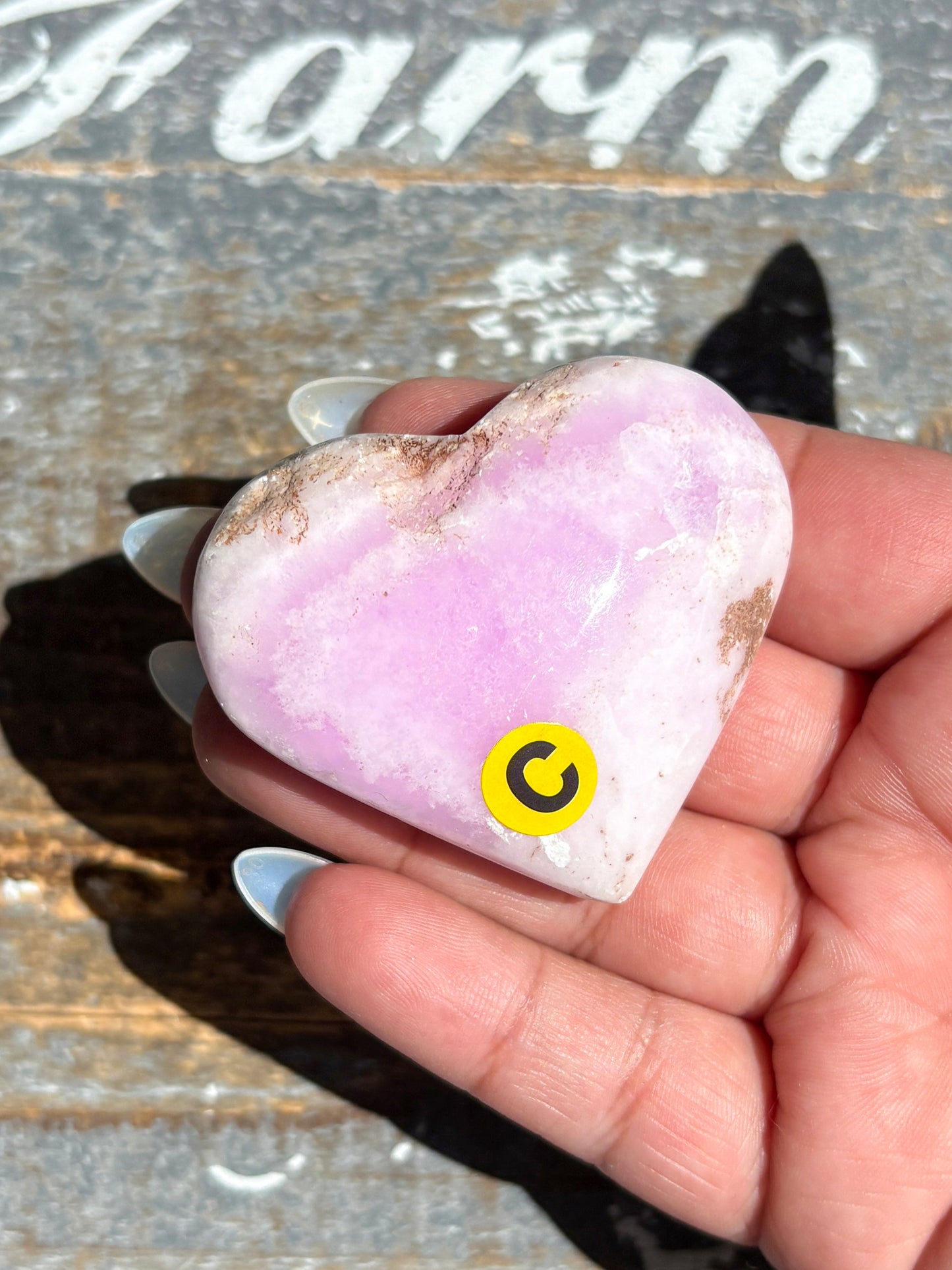 Gorgeous Pink Aragonite Heart from Pakistan | Opt C