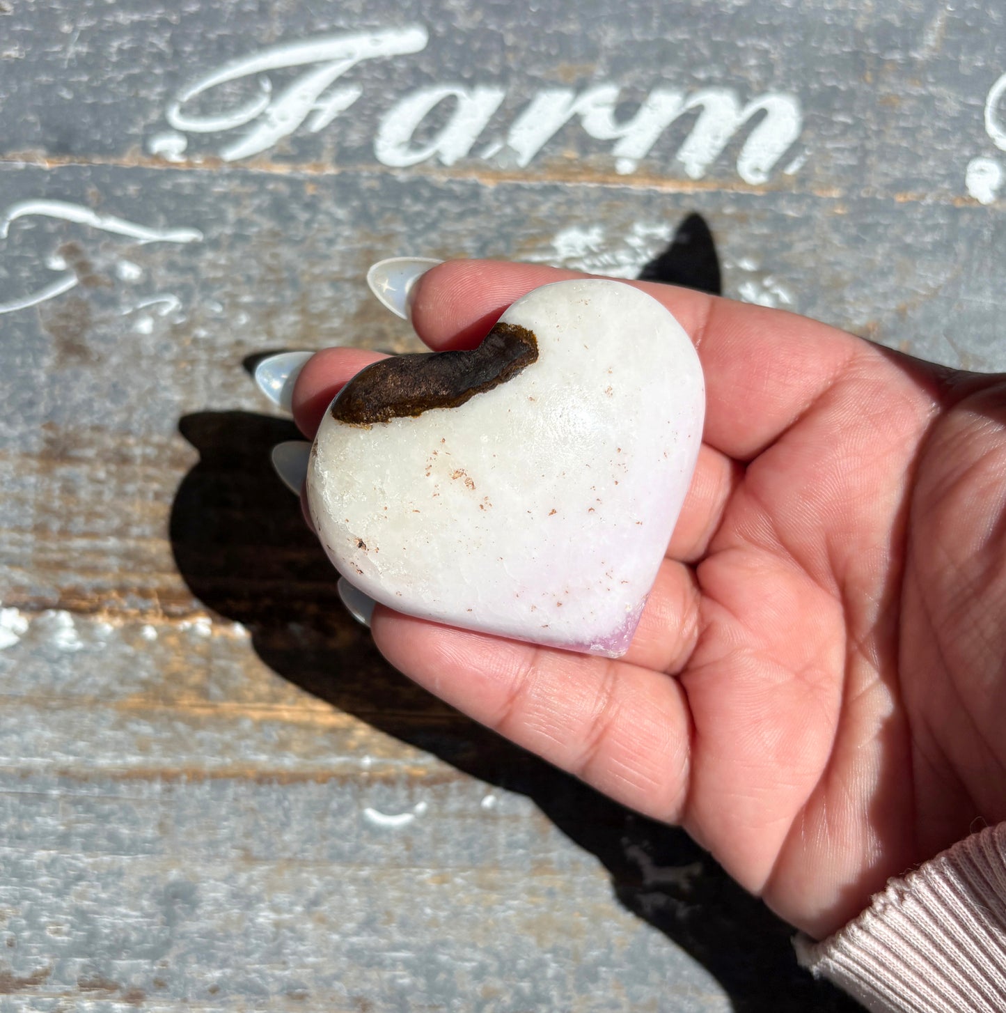 Gorgeous Pink Aragonite Heart from Pakistan | Opt G