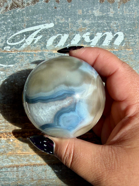 Gorgeous Banded Agate Sphere | Opt L