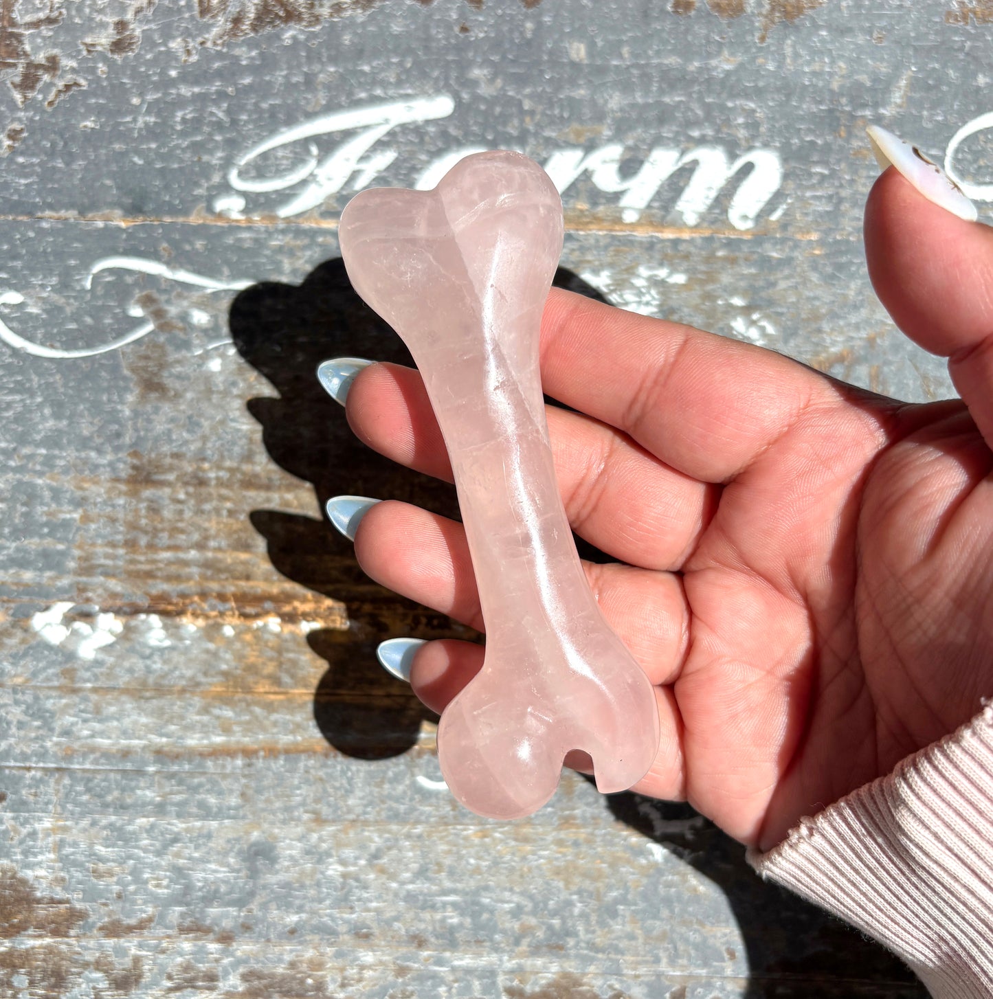 Adorable Rose Quartz Bone | X