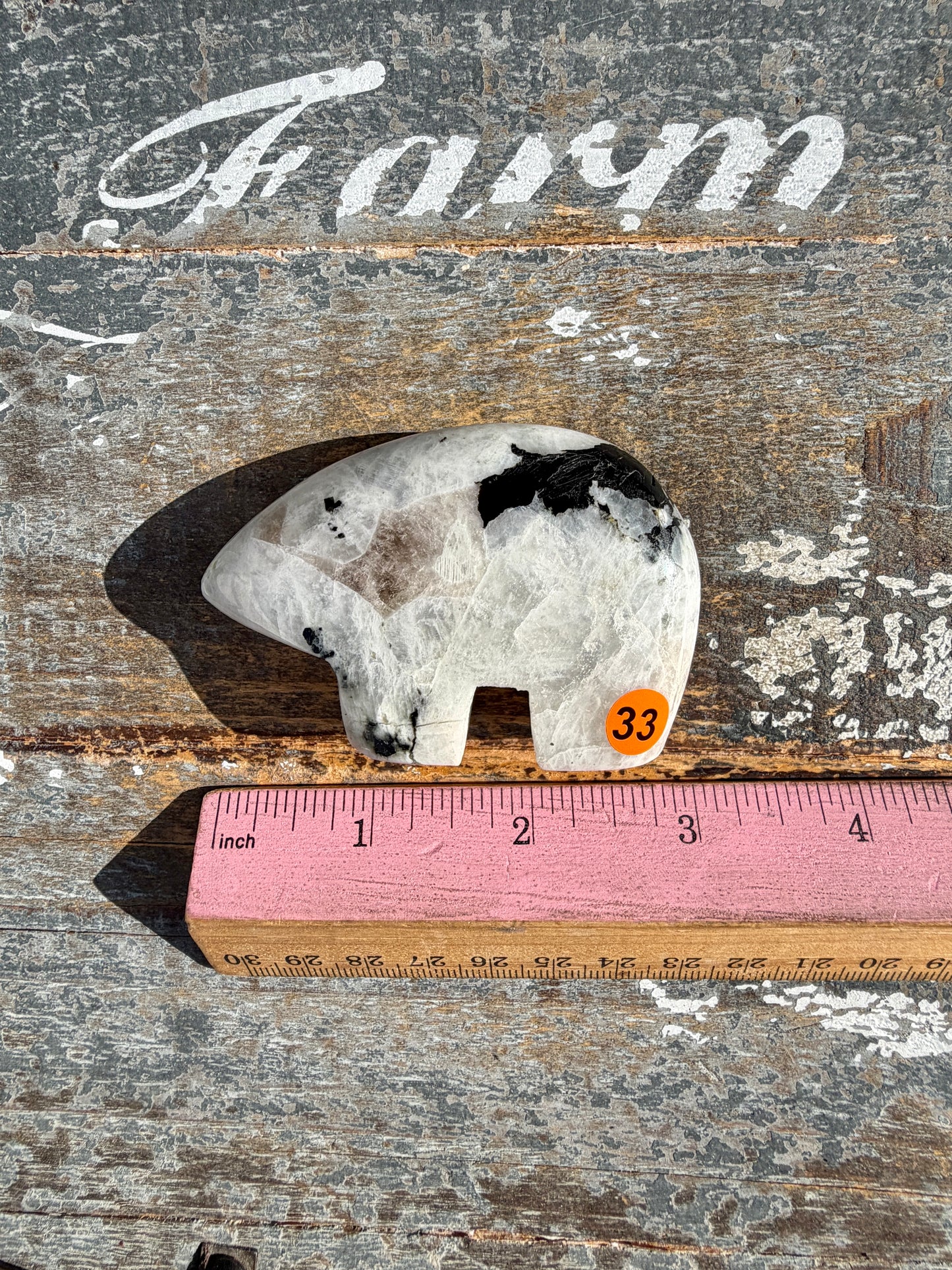 Adorable Rainbow Moonstone Bear | India | Opt 33