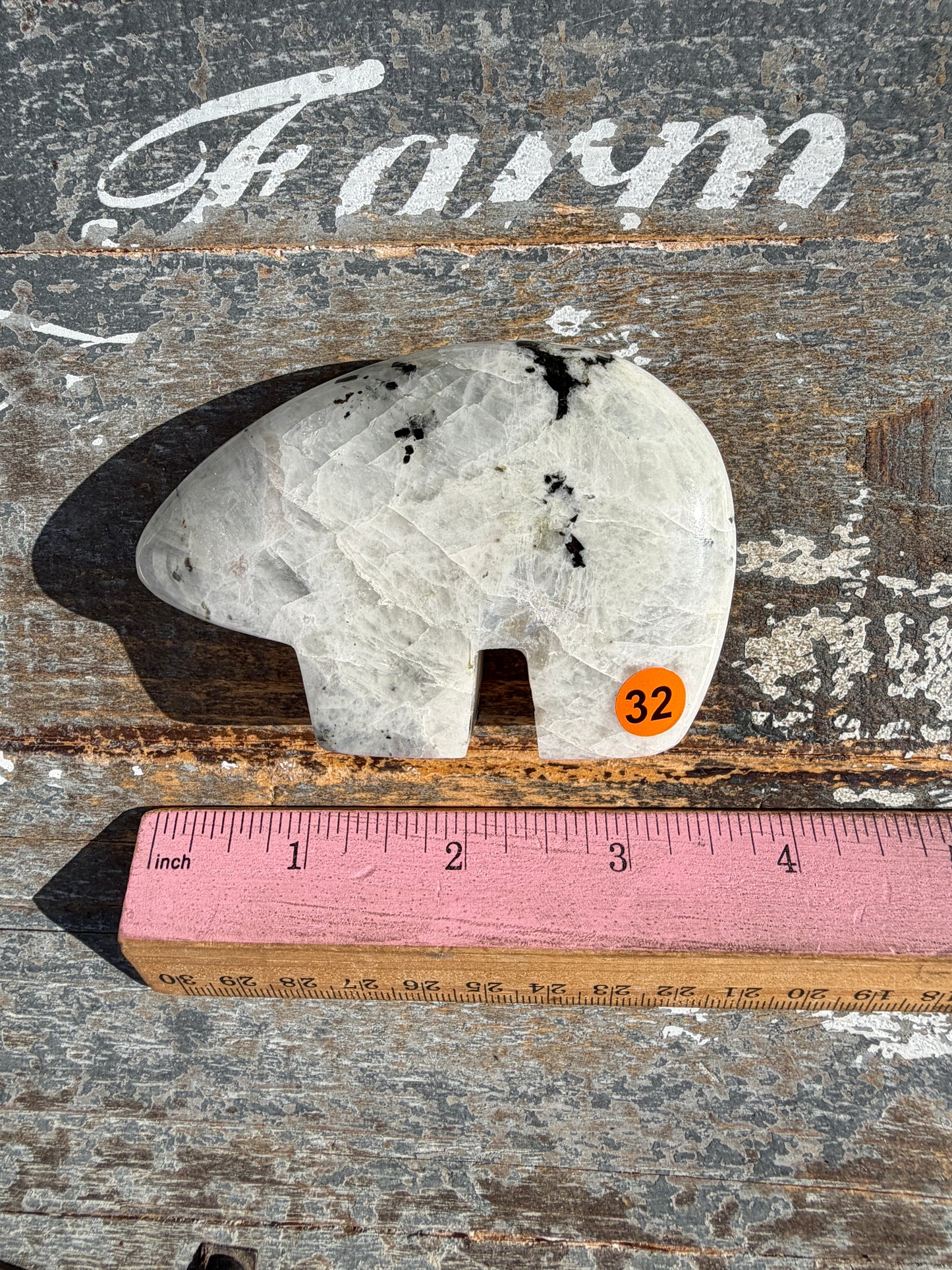 Adorable Rainbow Moonstone Bear | India | Opt 32