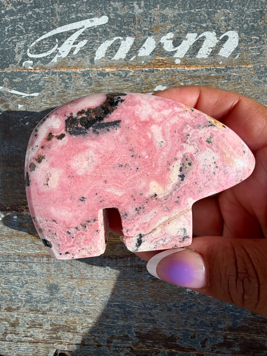 Adorable Pink Rhodonite Bear | Peru | Opt 34
