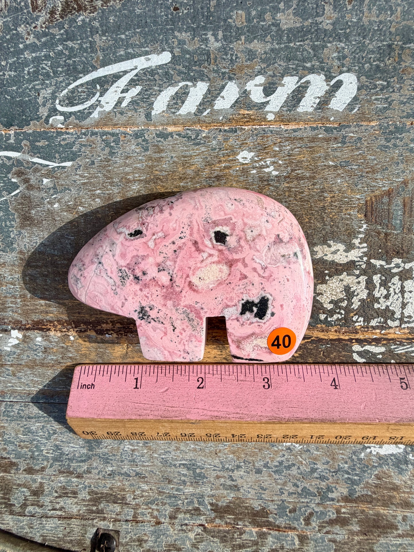 Adorable Pink Rhodonite Bear | Peru | Opt 40