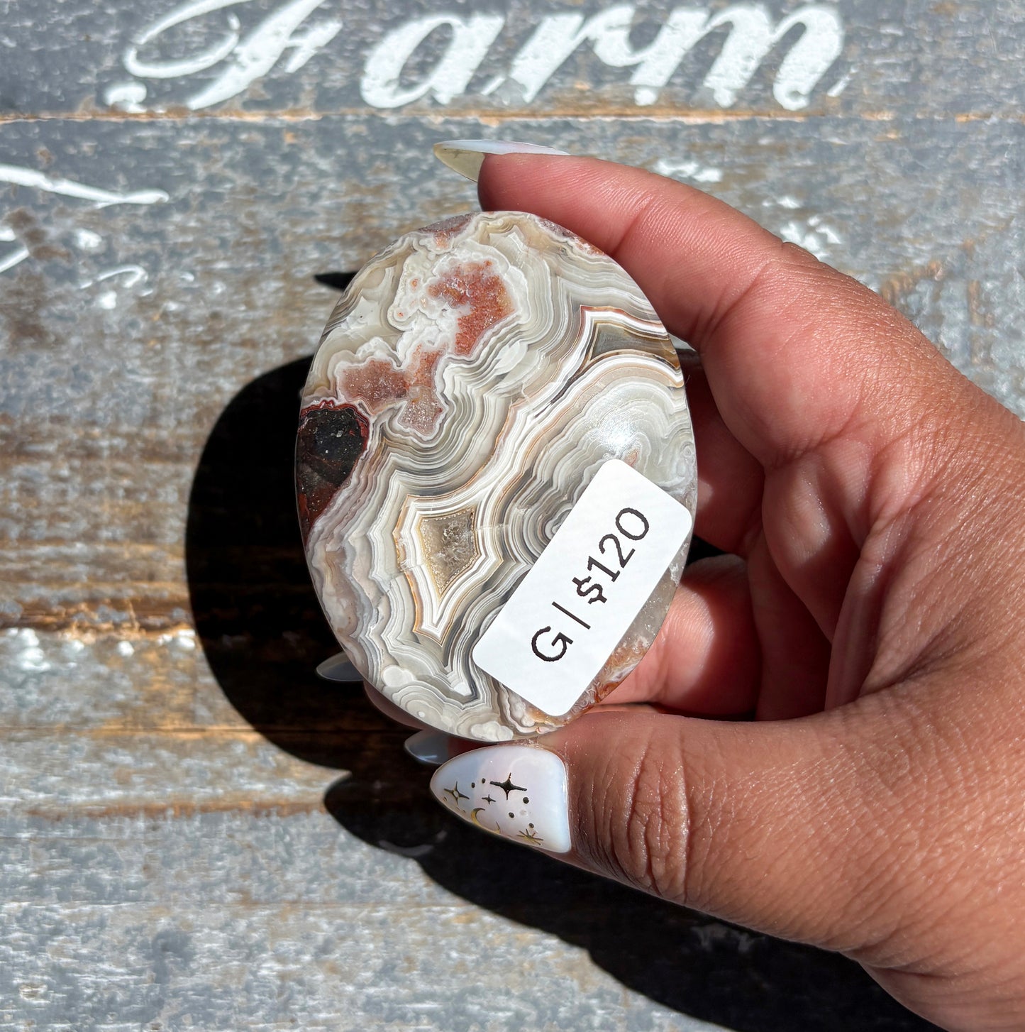 Gorgeous High Quality Crazy Lace Agate Palm Stone from Mexico | G