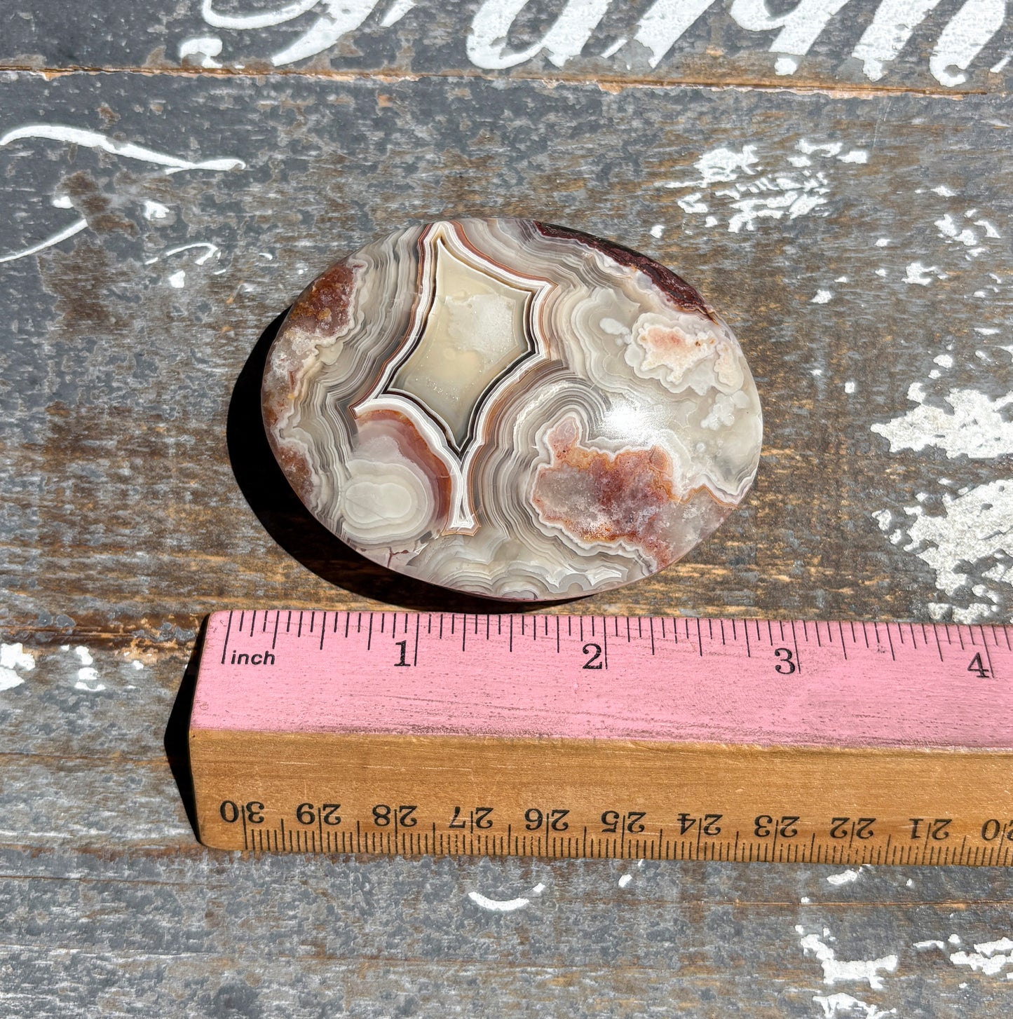 Gorgeous High Quality Crazy Lace Agate Palm Stone from Mexico | G