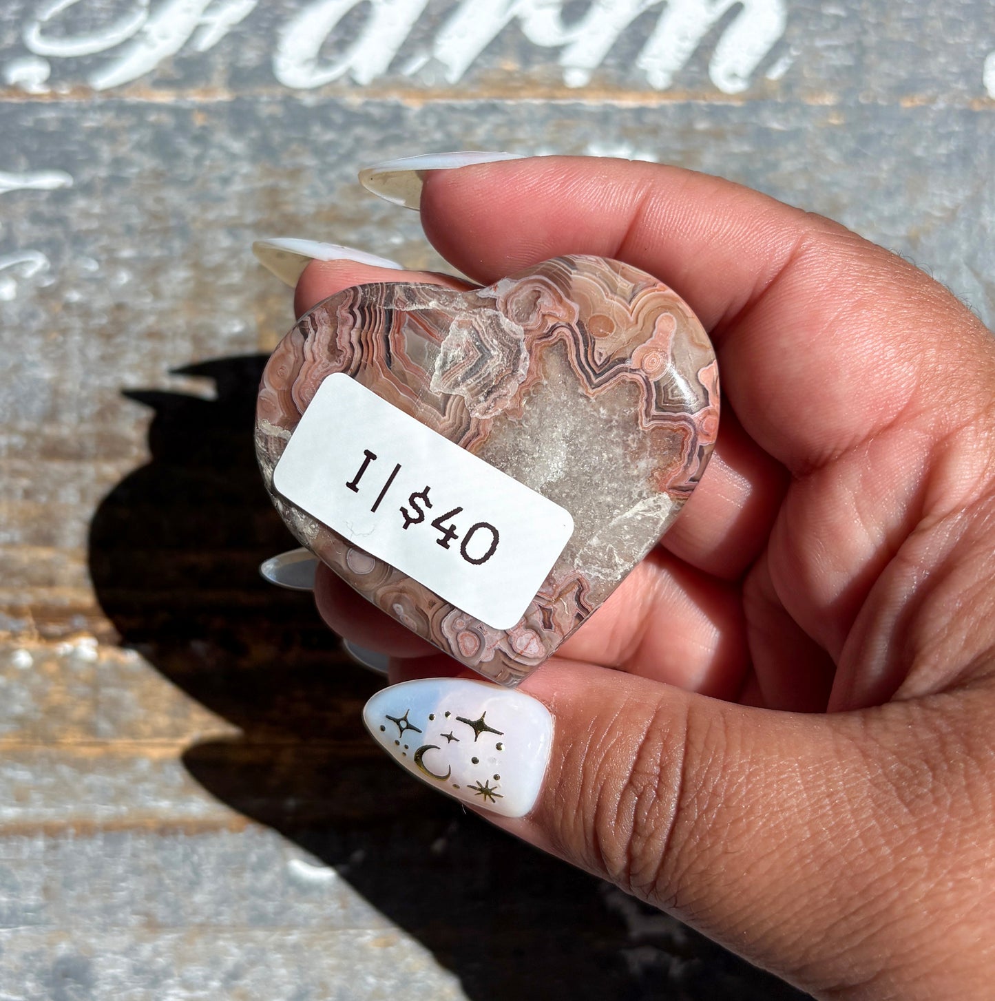 Gorgeous High Quality Crazy Lace Agate Heart from Mexico | I