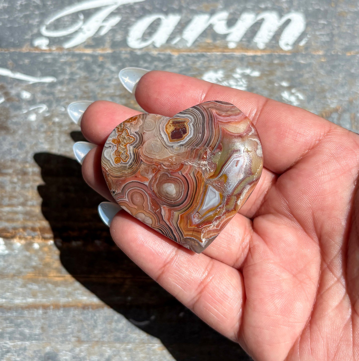 Gorgeous High Quality Crazy Lace Agate Heart from Mexico | I