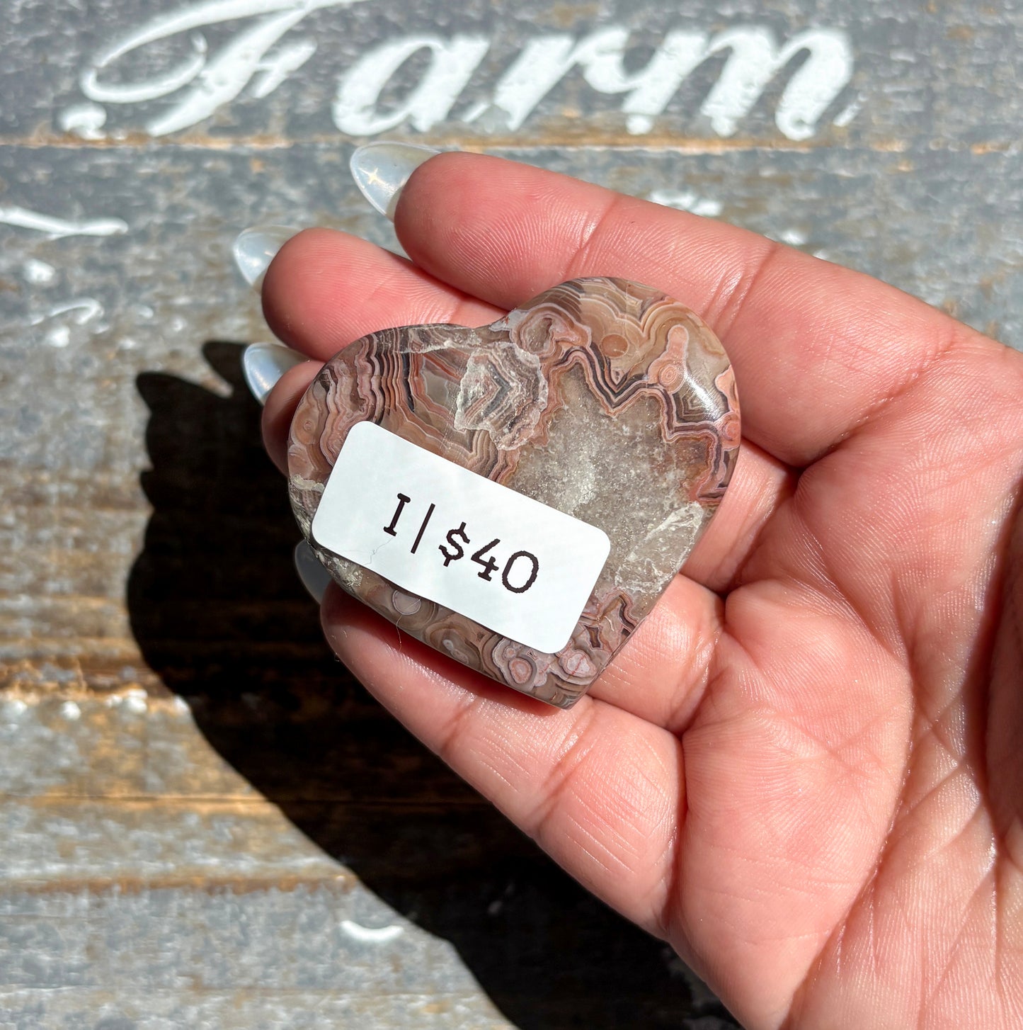 Gorgeous High Quality Crazy Lace Agate Heart from Mexico | I