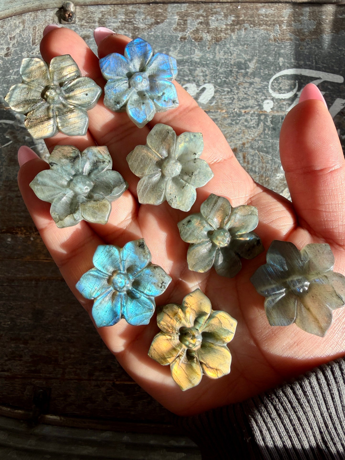 One (1) Gorgeous Labradorite Flower