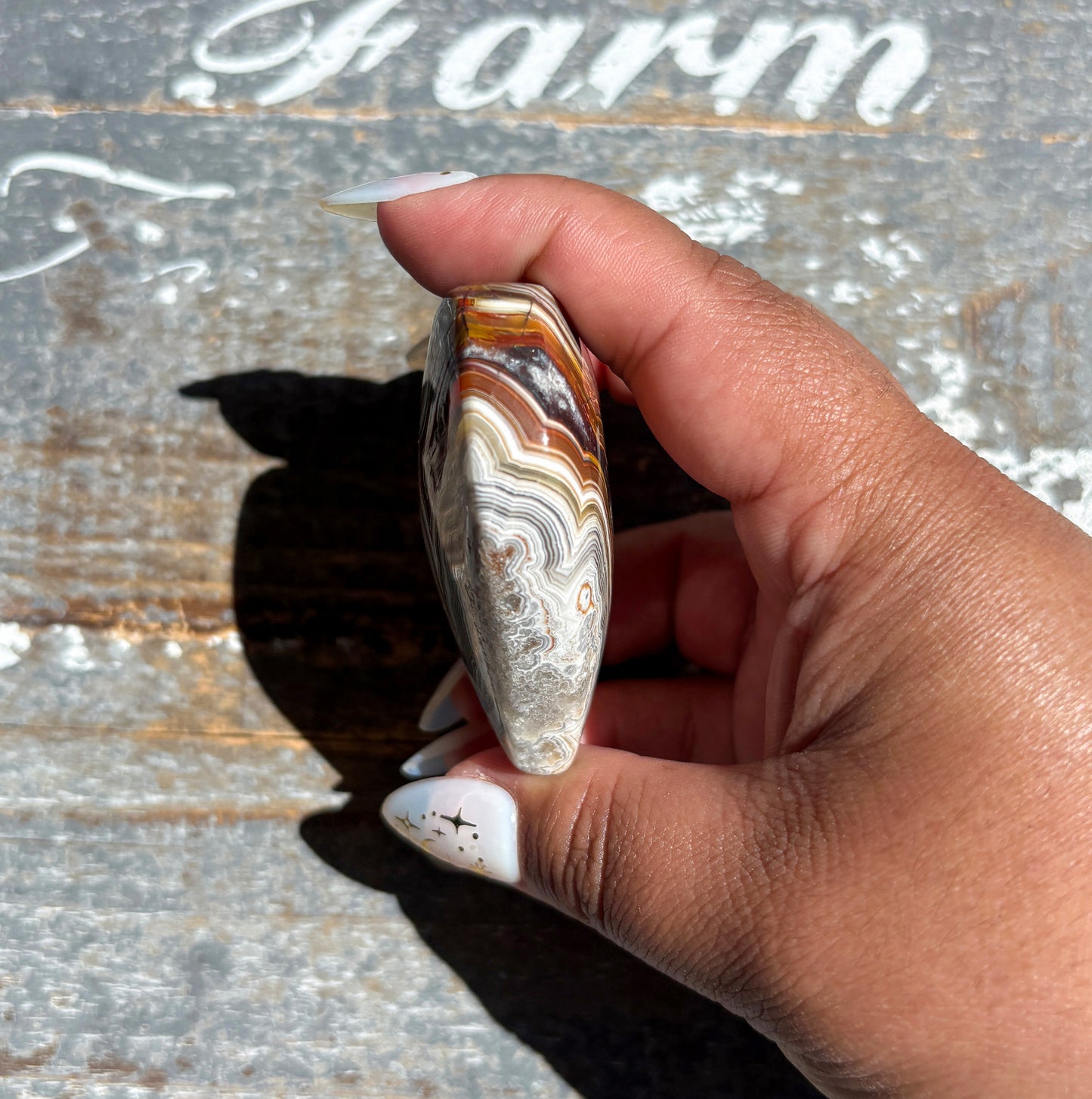 Gorgeous High Quality Crazy Lace Agate Heart from Mexico | K