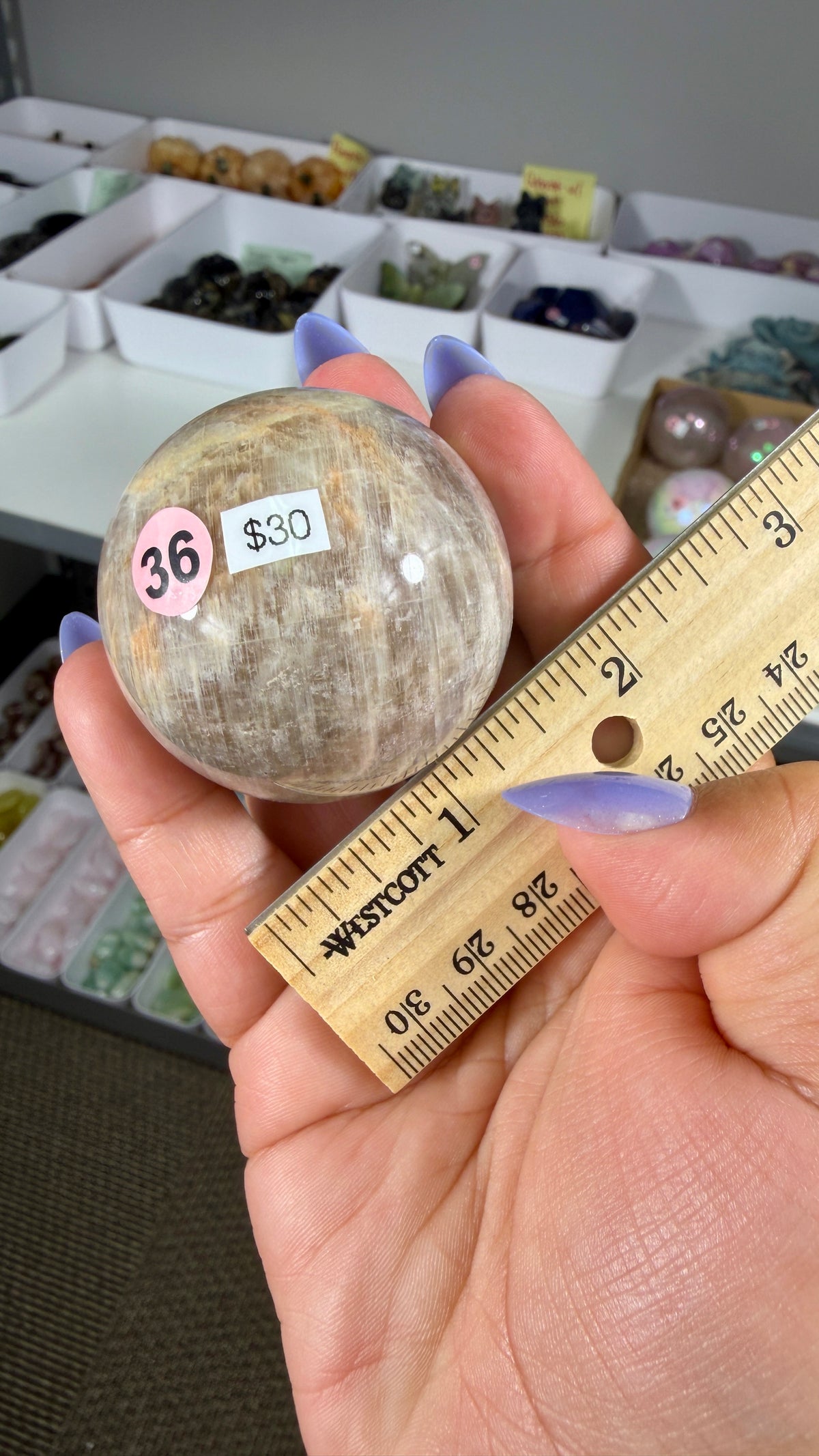 Gorgeous Blue Flash Moonstone Sphere | Opt 36
