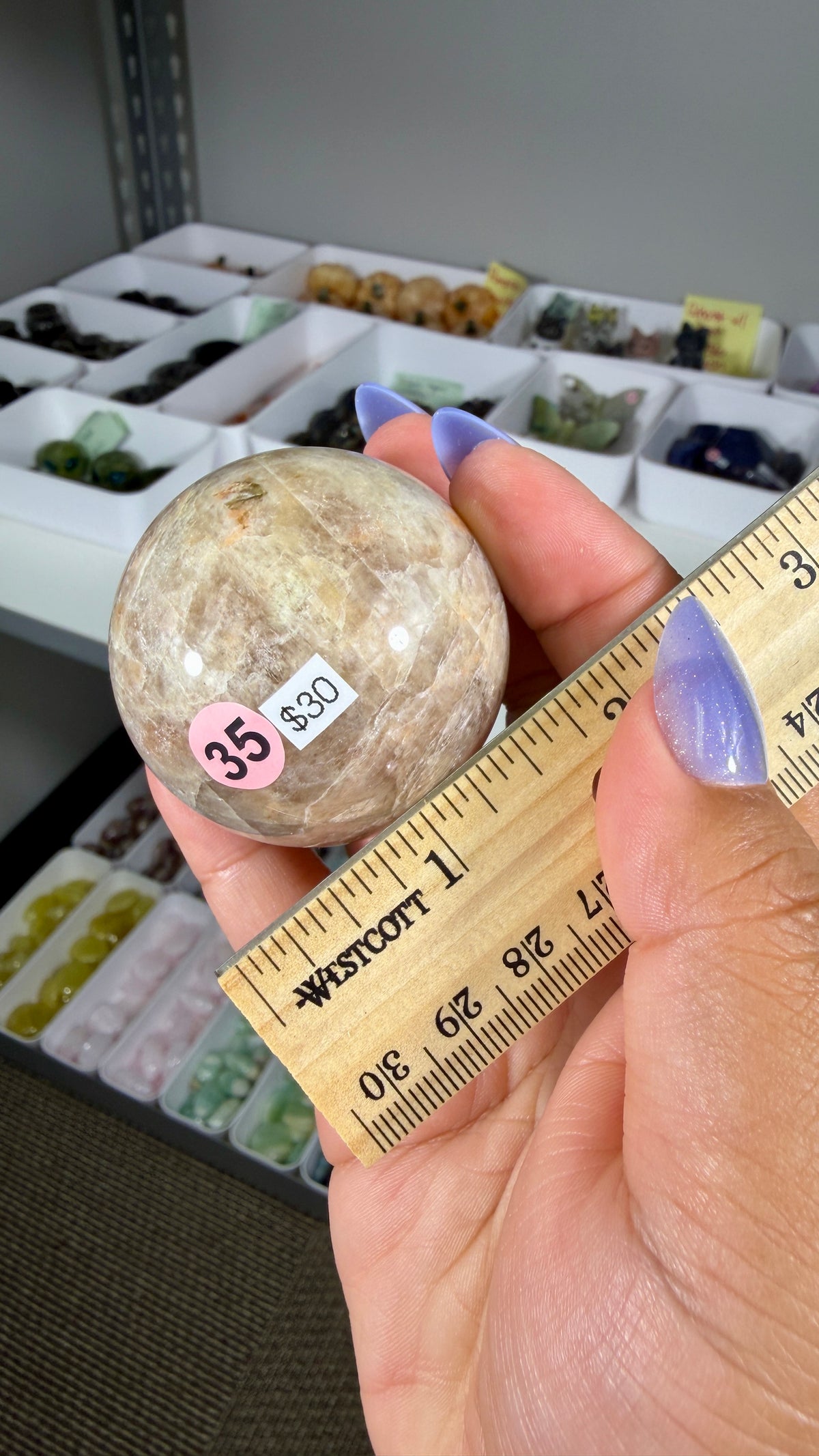 Gorgeous Blue Flash Moonstone Sphere | Opt 35